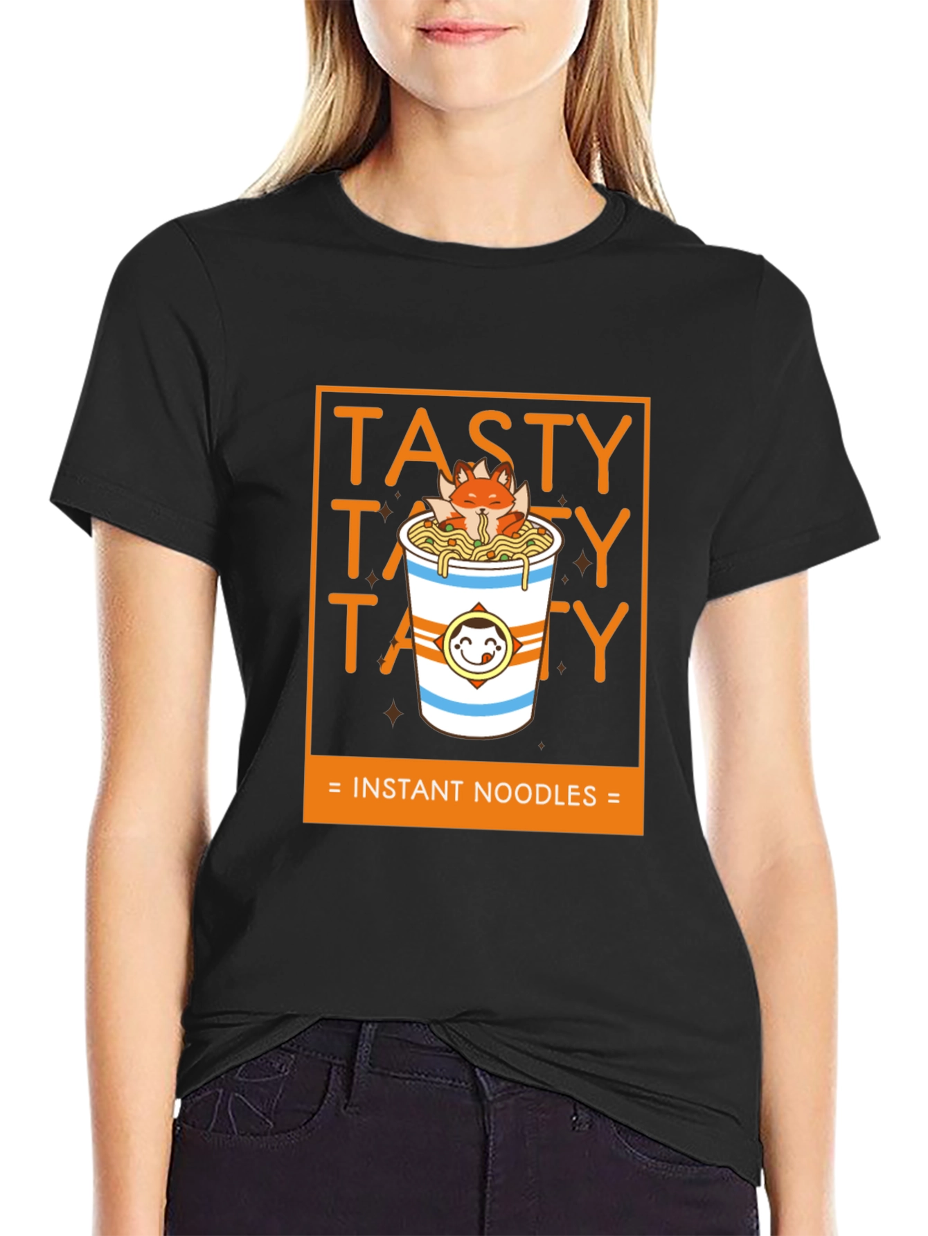 Black Tasty Instant Noodles Graphic T-Shirt view 2