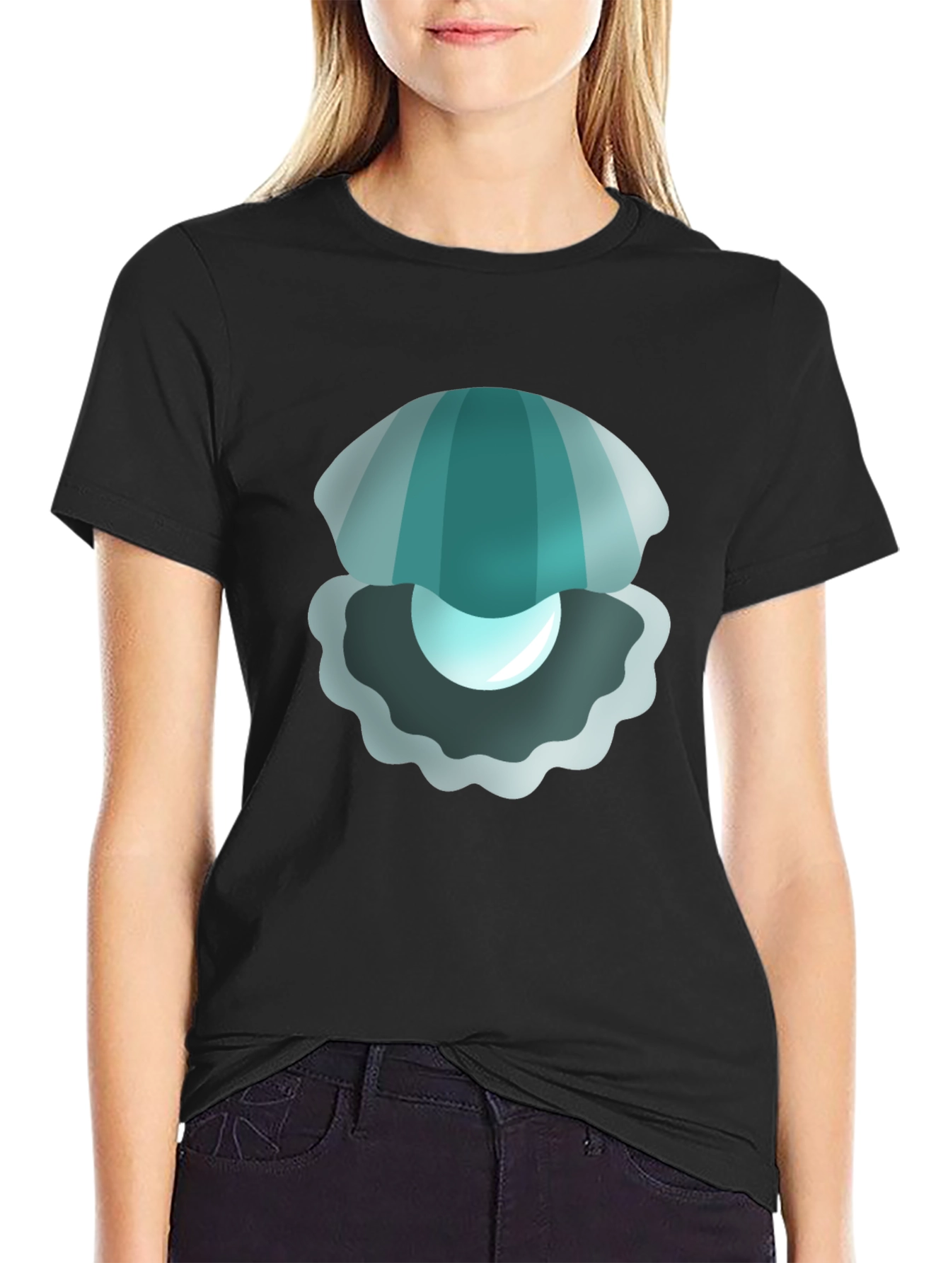 Black Pearl Clam Graphic T-Shirt - Soft & Stylish view 2