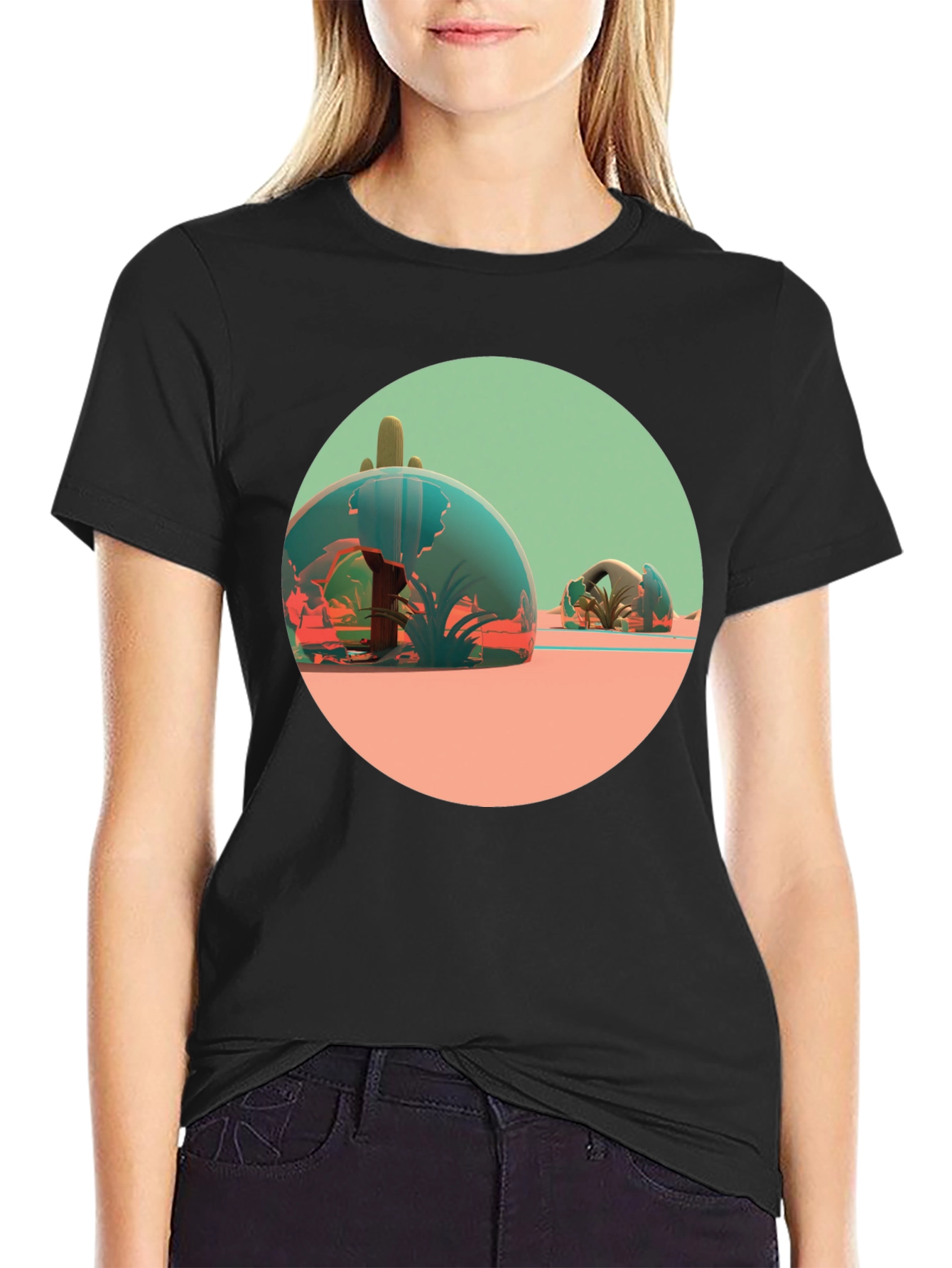 Black Desert Terrarium Graphic Tee - Black Cotton Blend view 2
