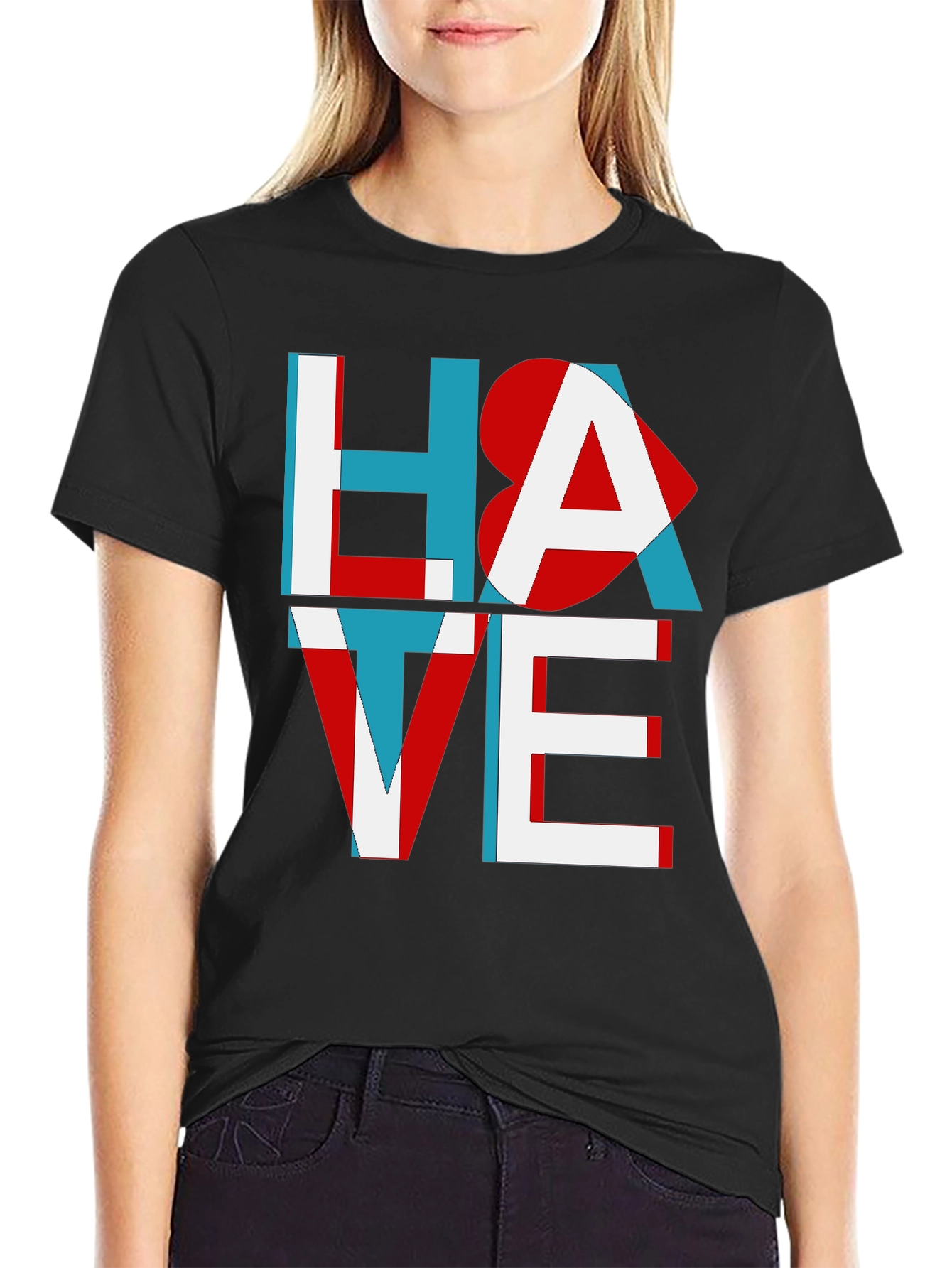 Black Hate Love Graphic Tee - Unisex Cotton T-Shirt view 2