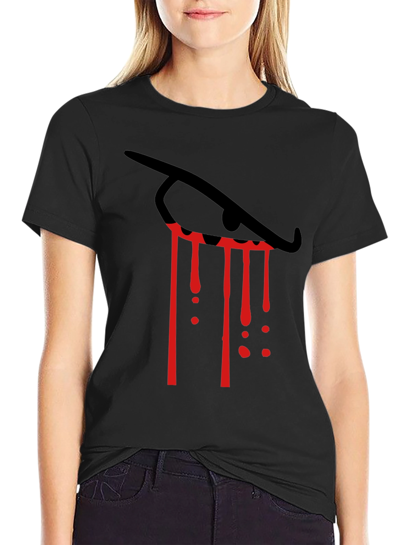 Black Eye Tears Blood Red Graphic Tee view 2