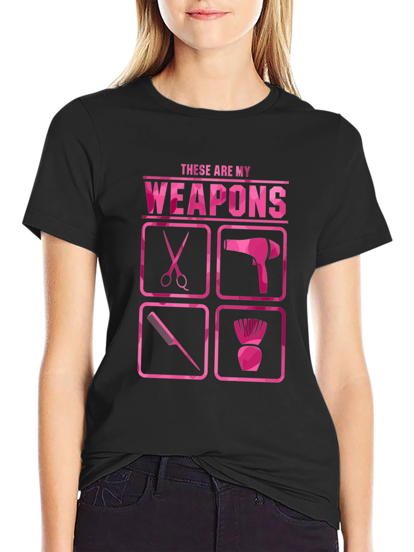 Black Hairstylist Weapons T-Shirt - Salon Life view 2