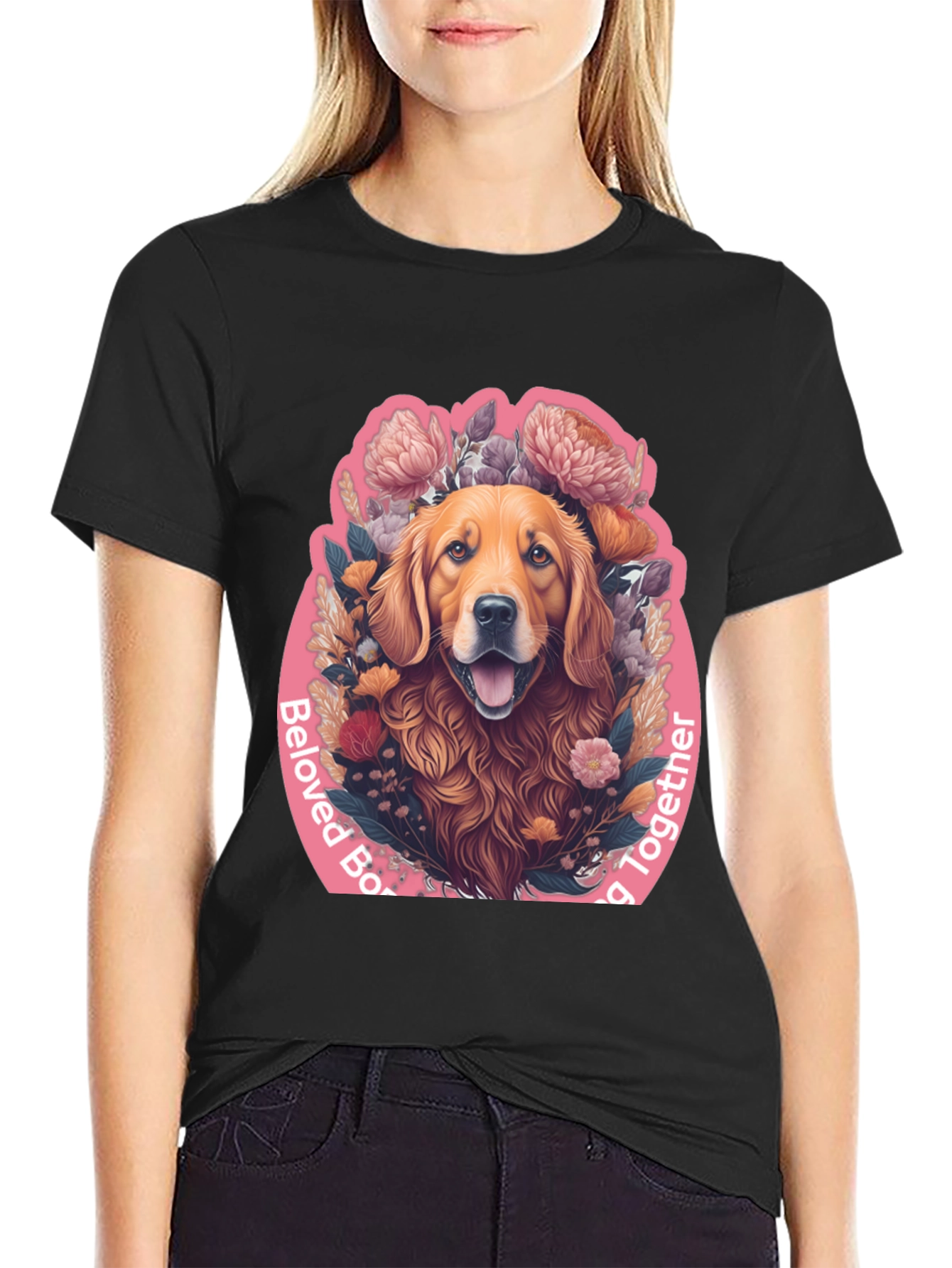 Black Beloved Dog Graphic Tee - Black Cotton Comfort view 2