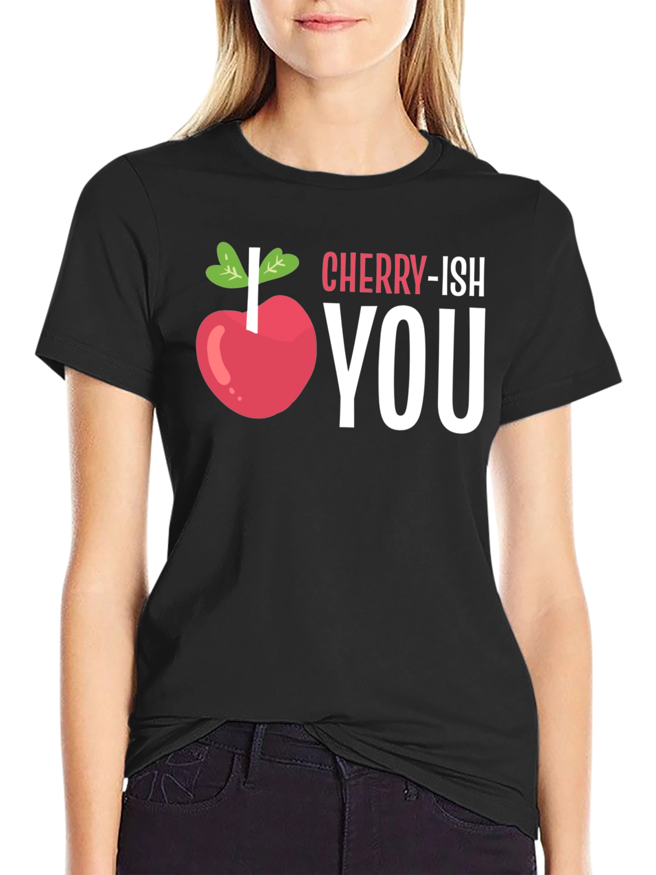 Black I Cherry-ish You Funny Graphic T-Shirt view 2