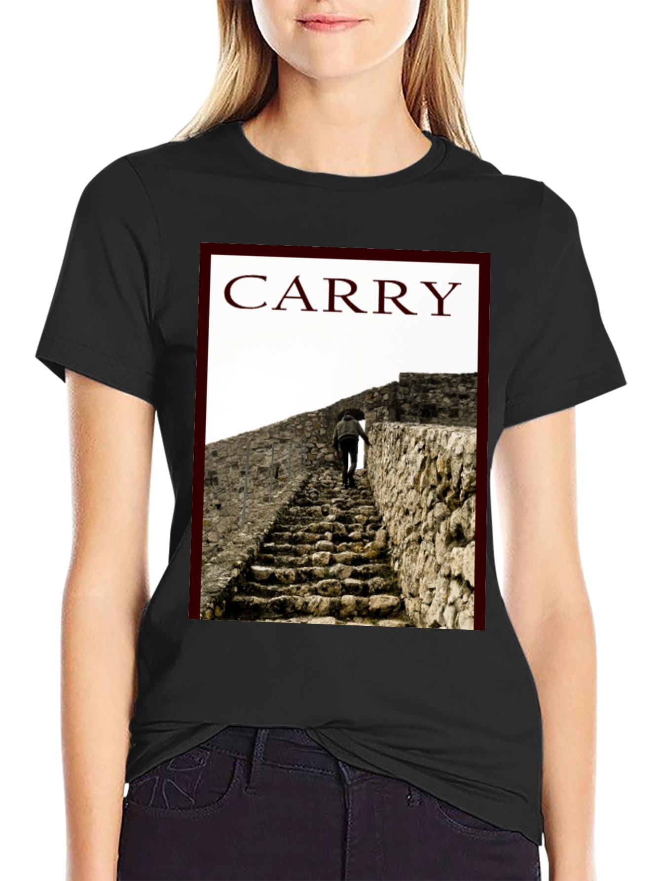 Black Carry Graphic Tee - Climb Your Way Up! view 2