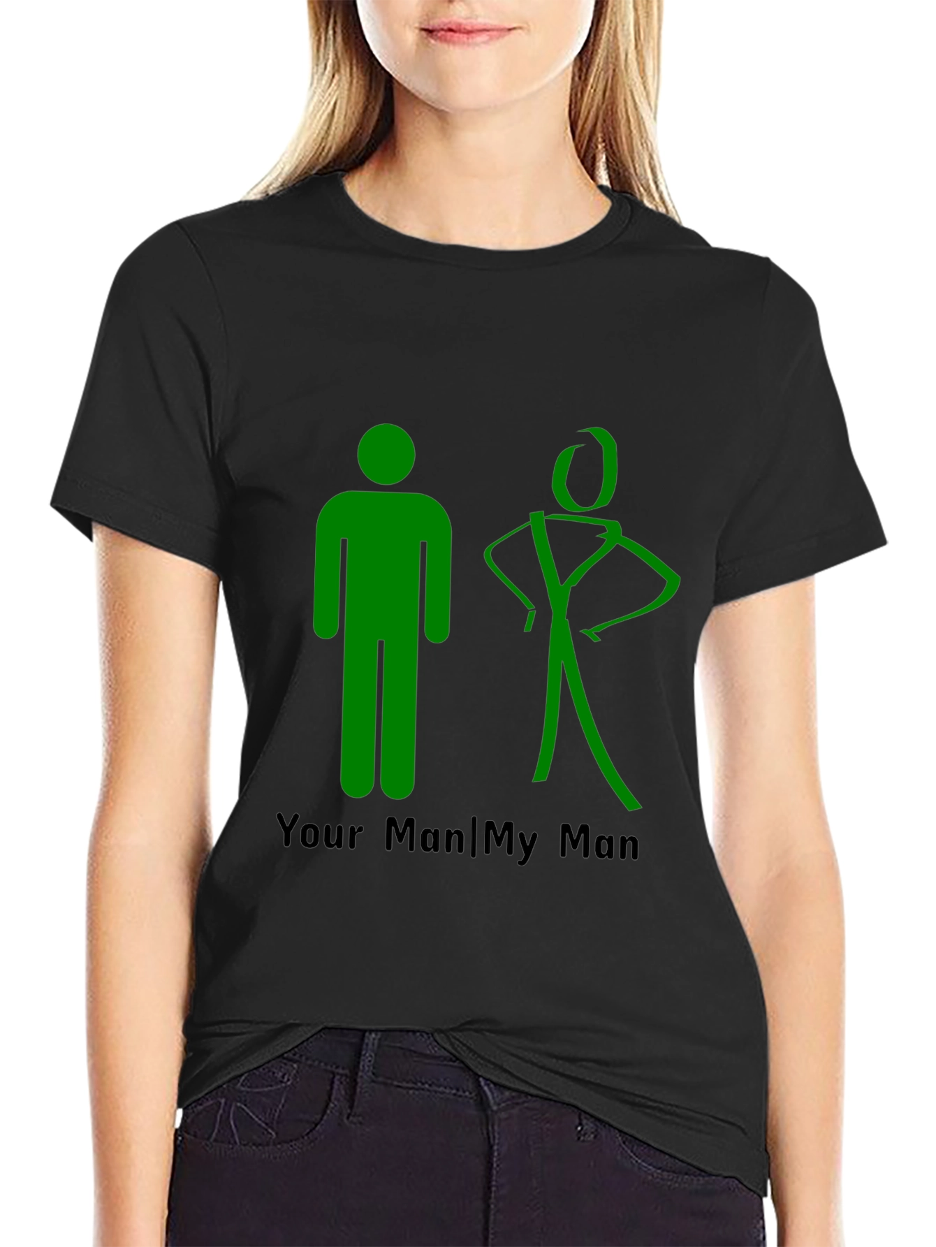 Black Your Man My Man Graphic Tee - Humorous T-Shirt view 2