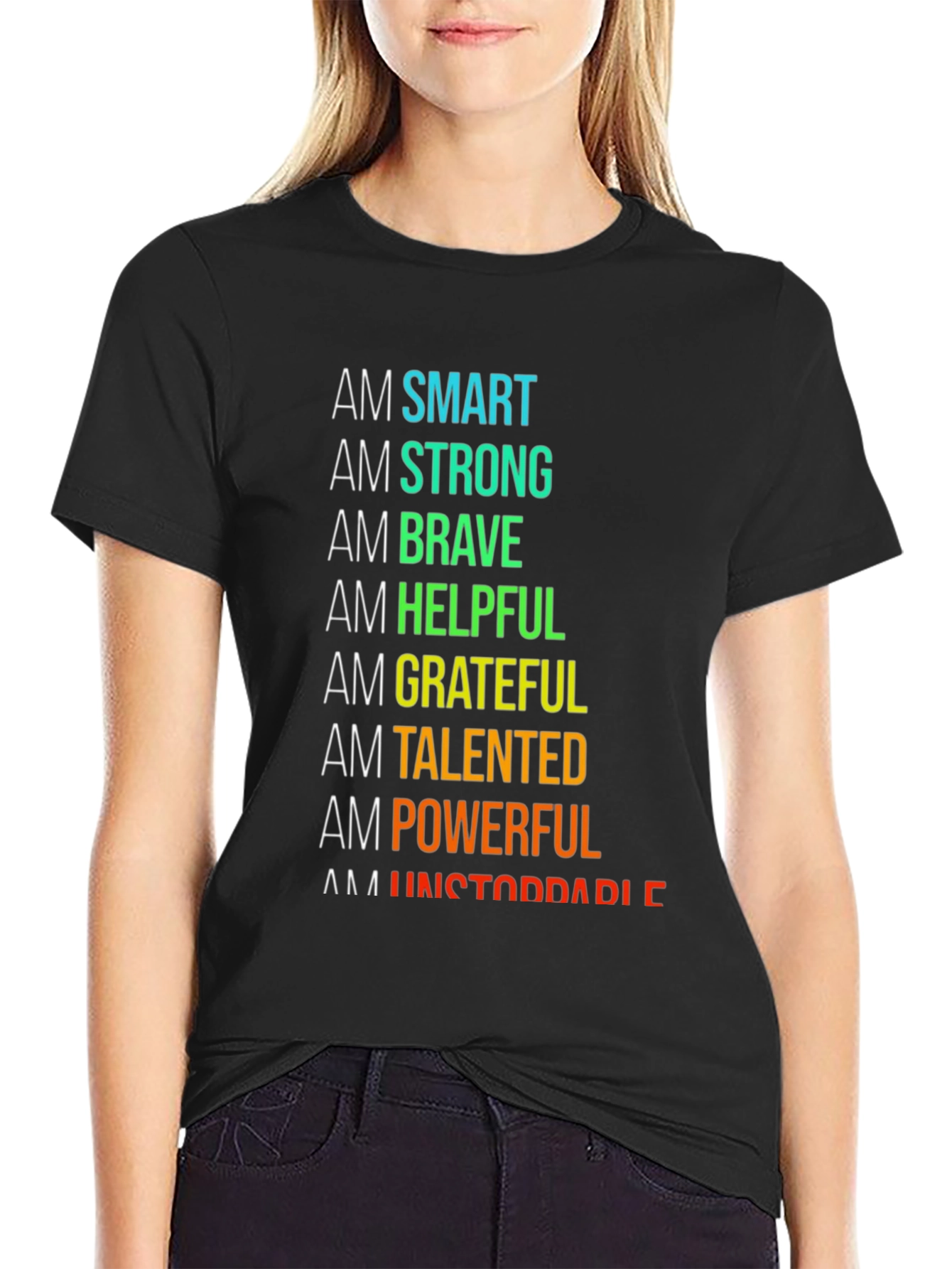 Black Affirmation T-Shirt: Smart, Strong, Brave & More! view 2