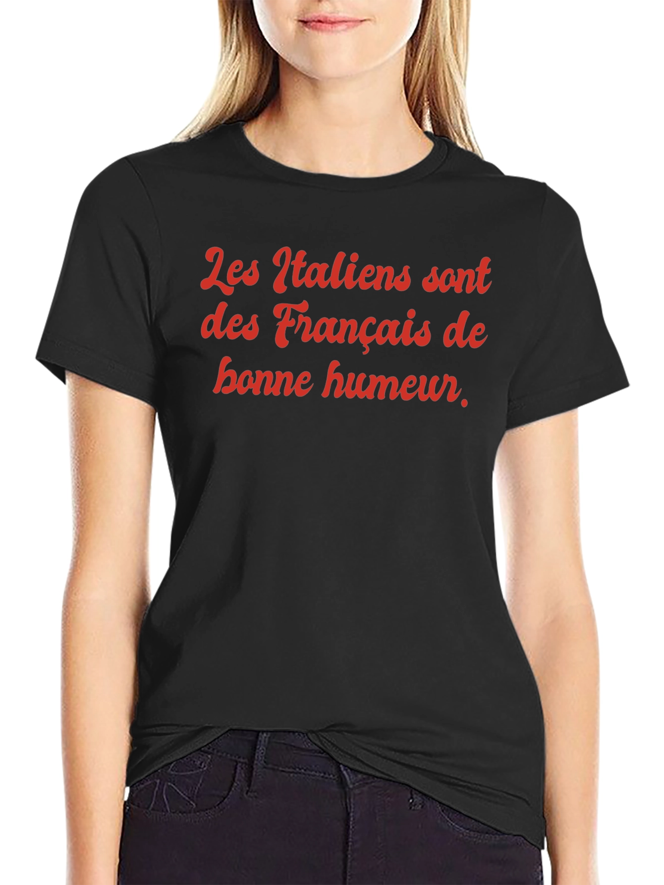 Black Humorous French Saying T-Shirt view 2
