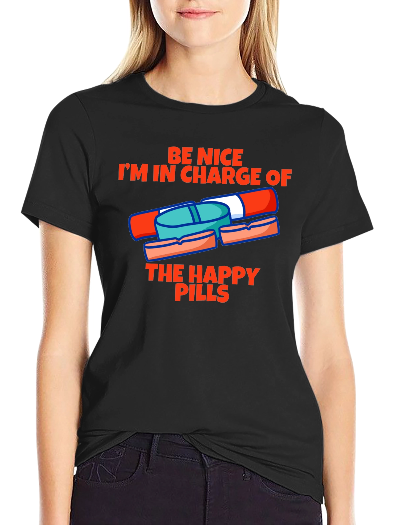 Black Happy Pills Graphic Tee - Be Nice T-Shirt view 2