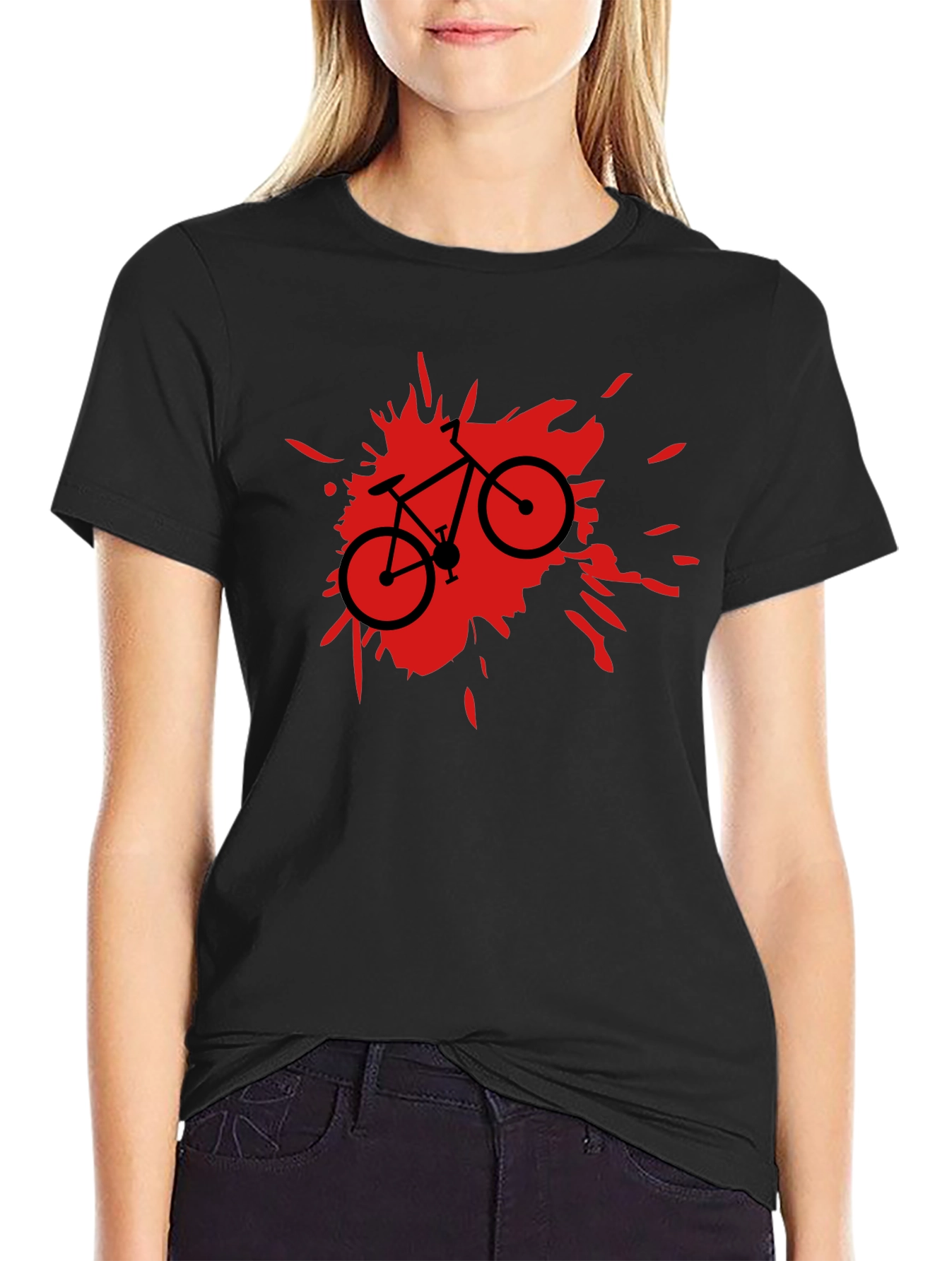 Black Bike Splash Graphic Tee - Cool Casual Wear view 2