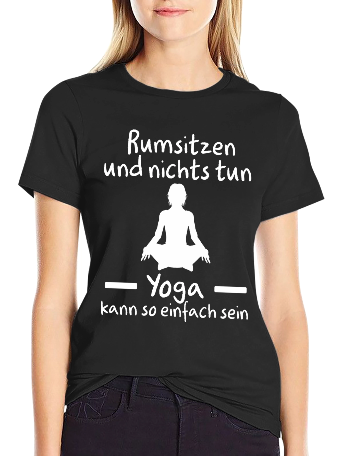 Black Yoga Meditation Graphic Tee - Relax and Unwind view 2