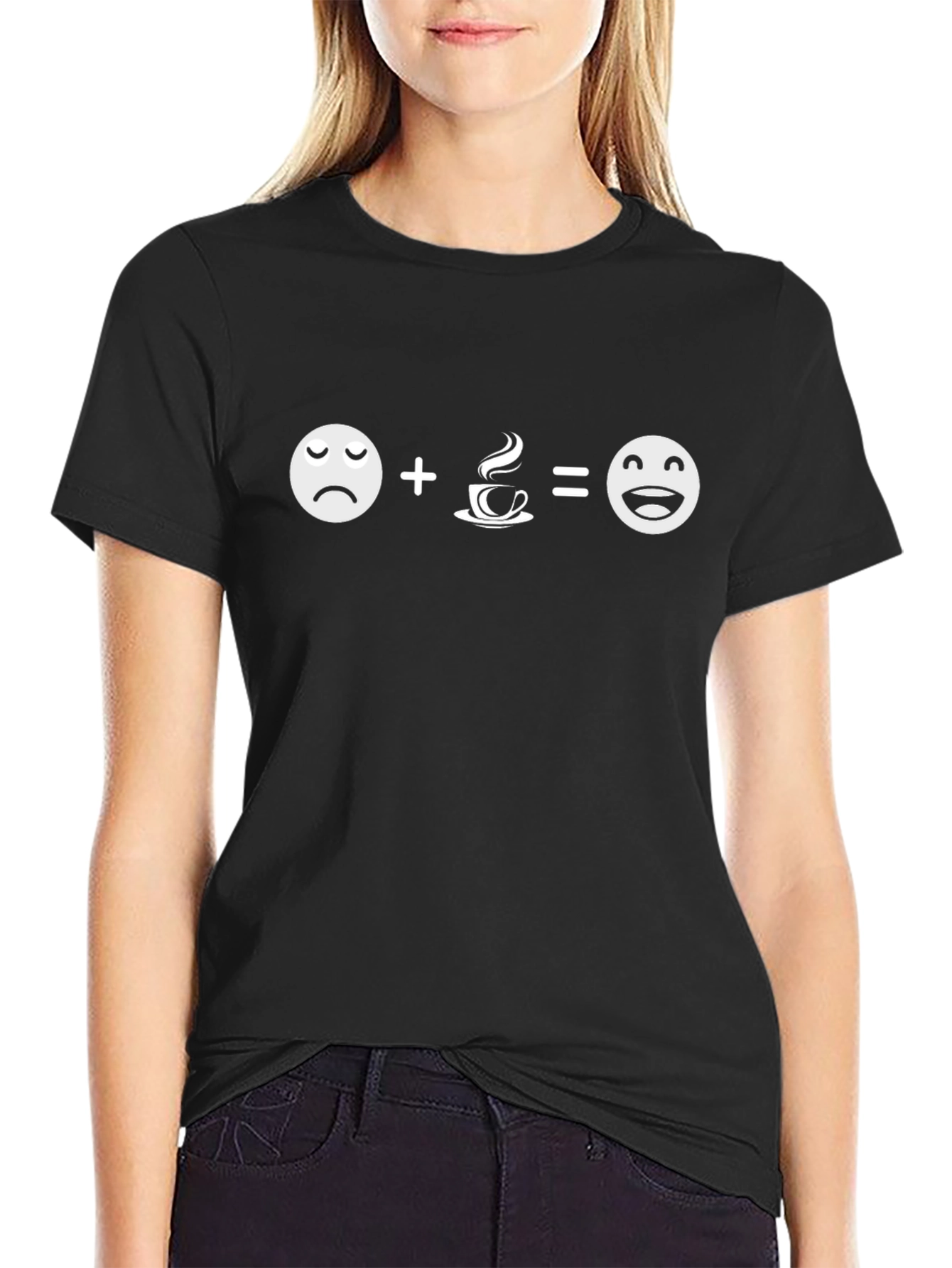 Black Coffee = Happy T-Shirt - Unisex Graphic Tee view 2