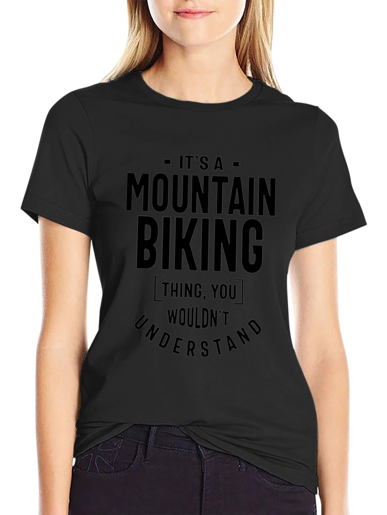 Black Mountain Biking Thing T-Shirt - Unique Graphic Tee view 2
