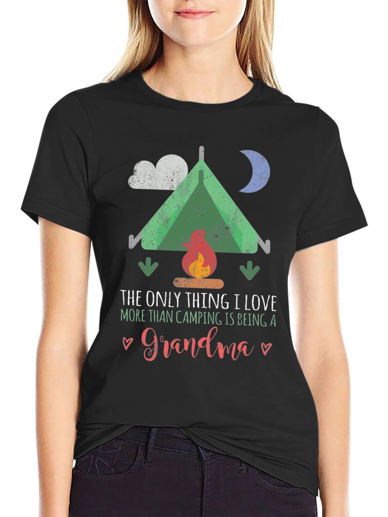 Black Camping Grandma Graphic Tee view 2