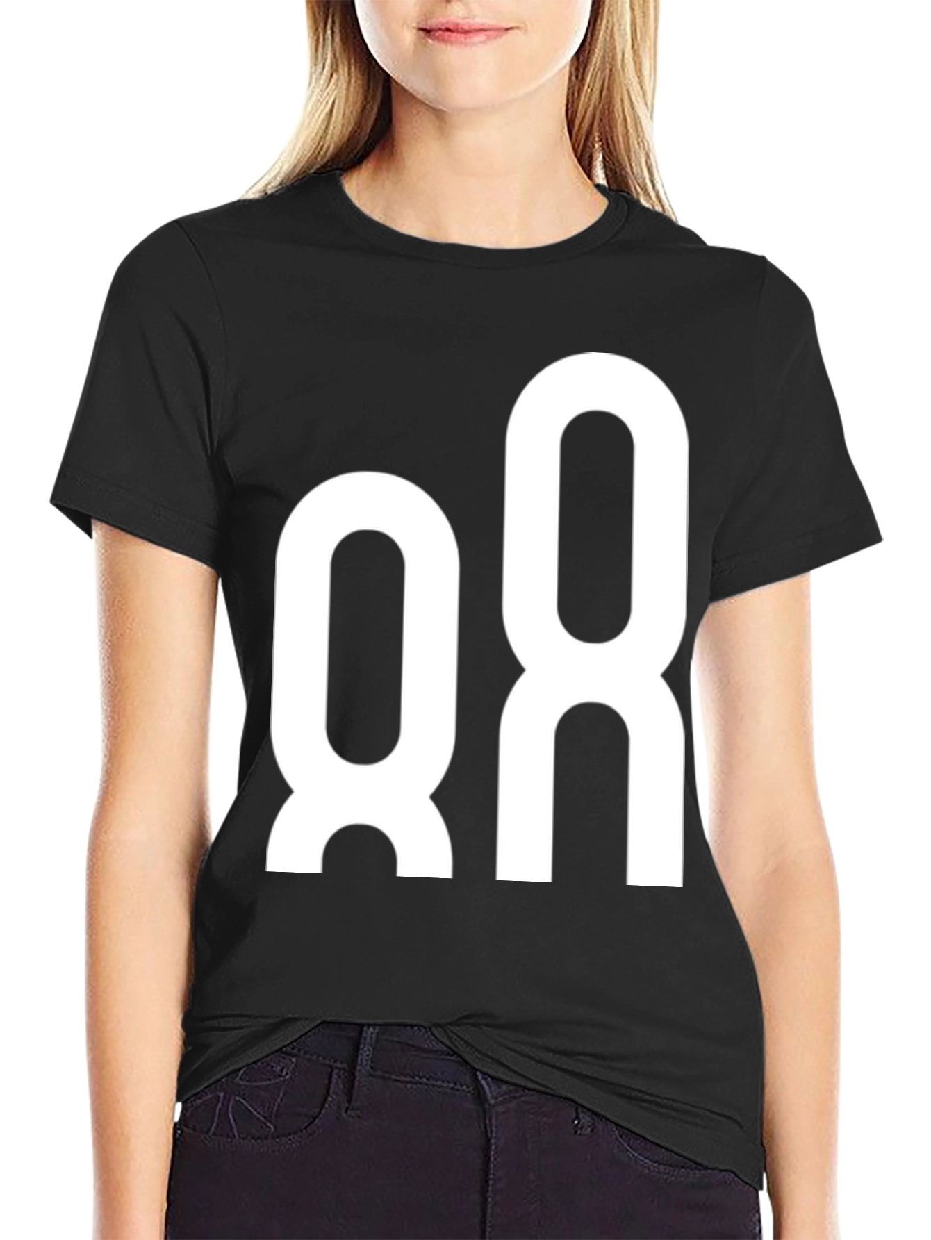 Black Modern White Graphic Tee view 2