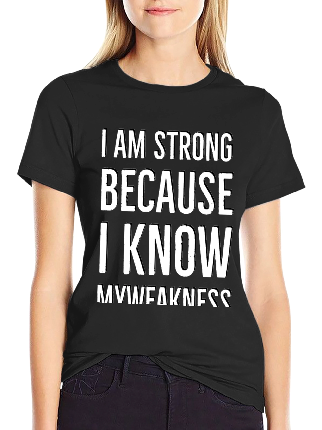 Black I Am Strong Men's Graphic T-Shirt view 2
