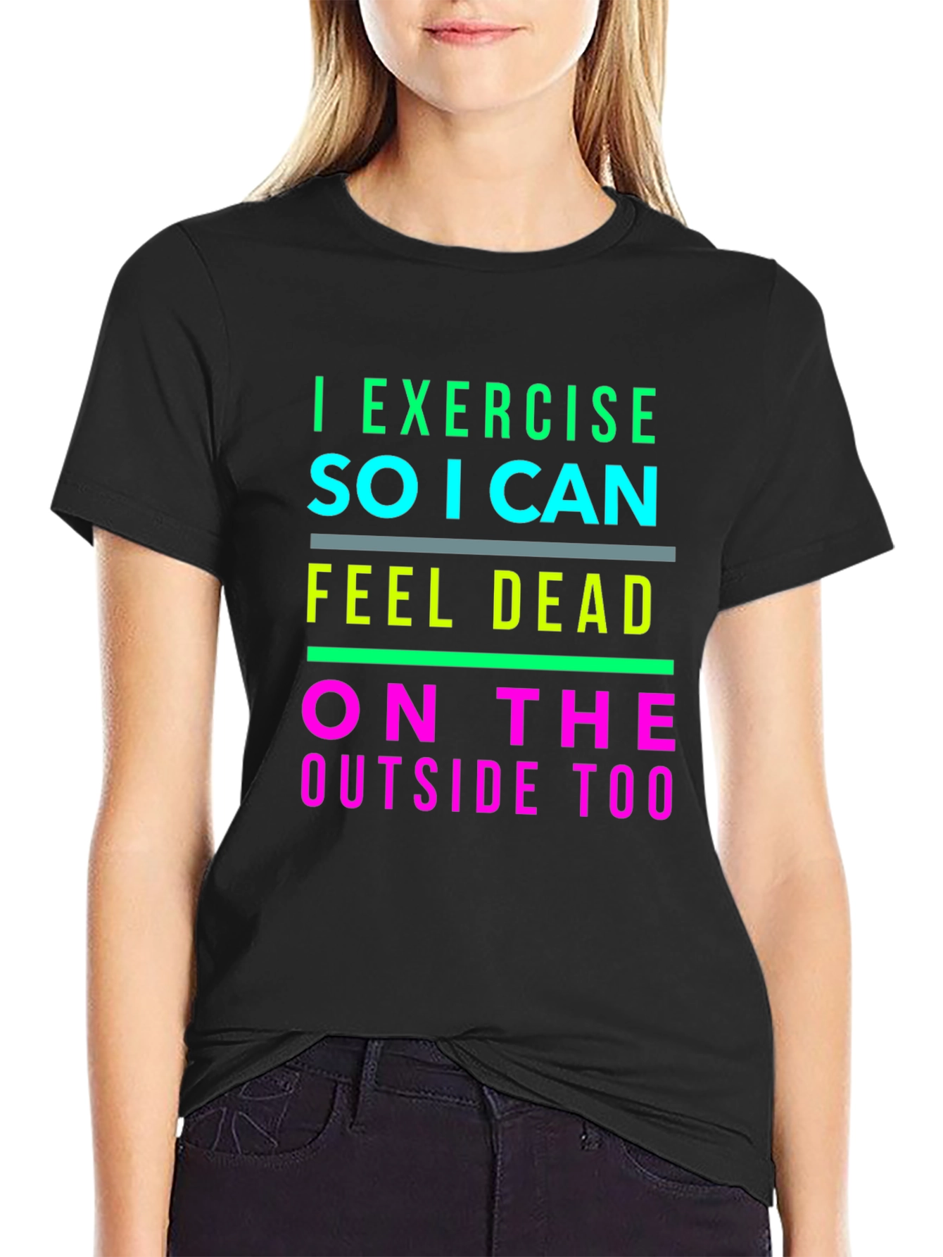 Black I Exercise So I Can Feel Dead T-Shirt view 2