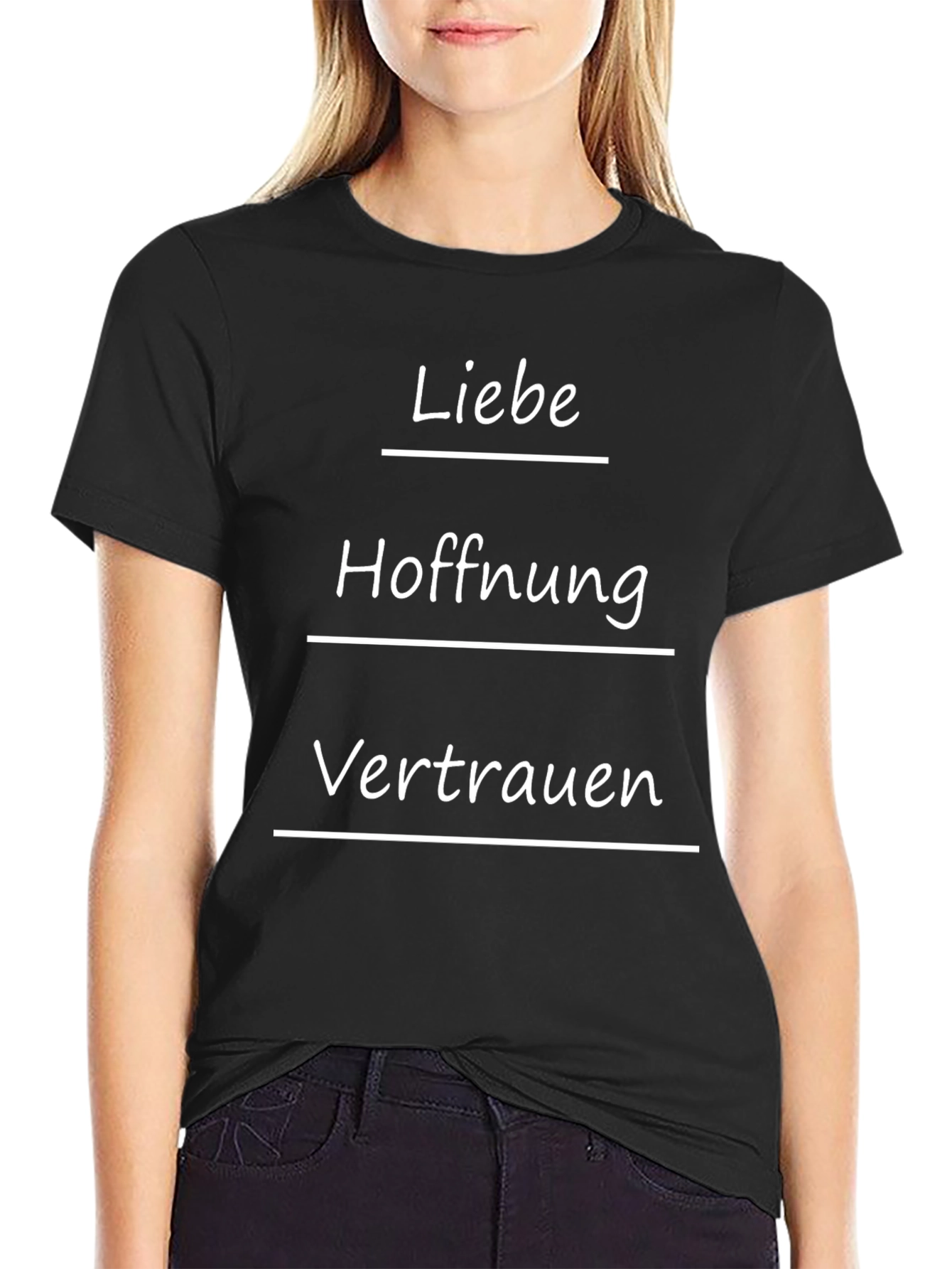 Black Liebe Hoffnung Vertrauen Black T-Shirt view 2