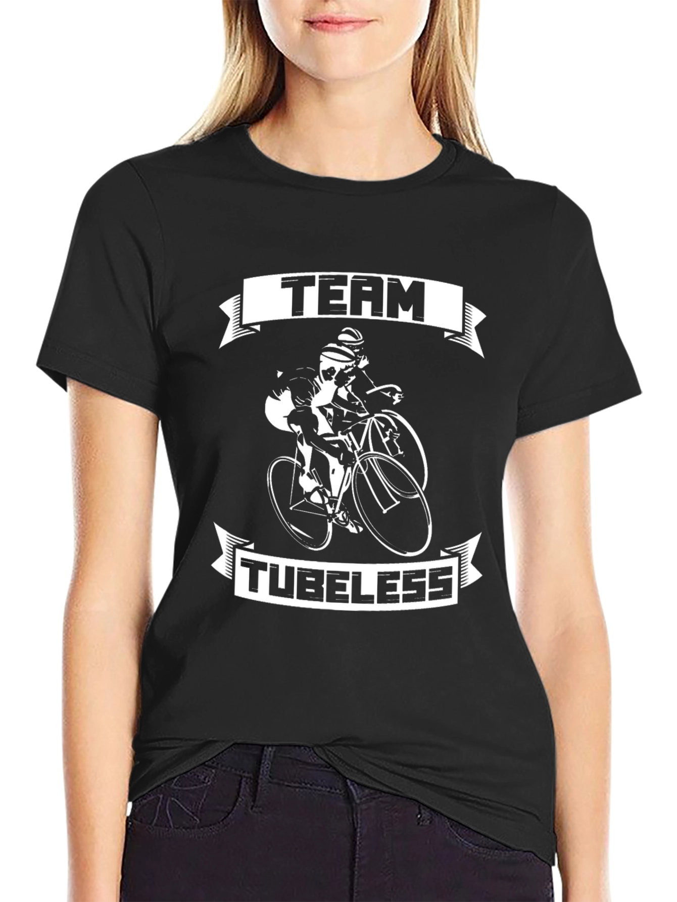 Black Team Tubeless Cycling T-Shirt view 2