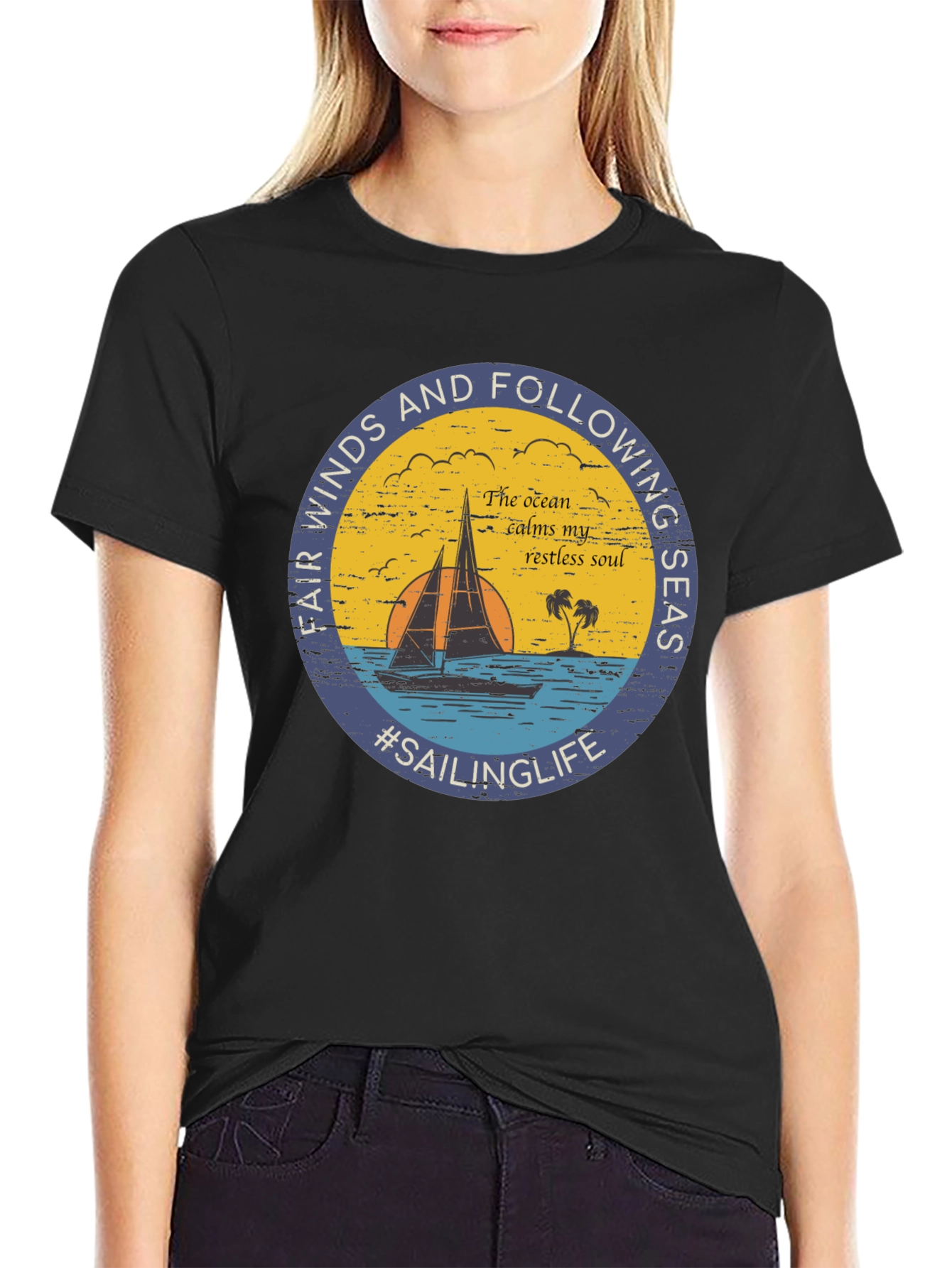 Black Sailing Life Graphic Tee - Fair Winds & Following Seas view 2