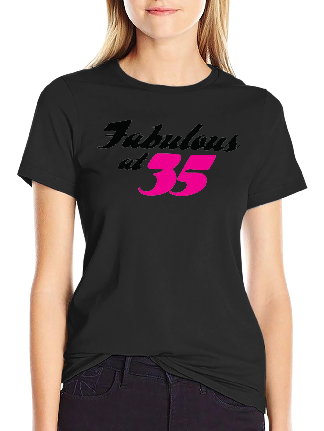 Black Fabulous at 35 Birthday T-Shirt view 2
