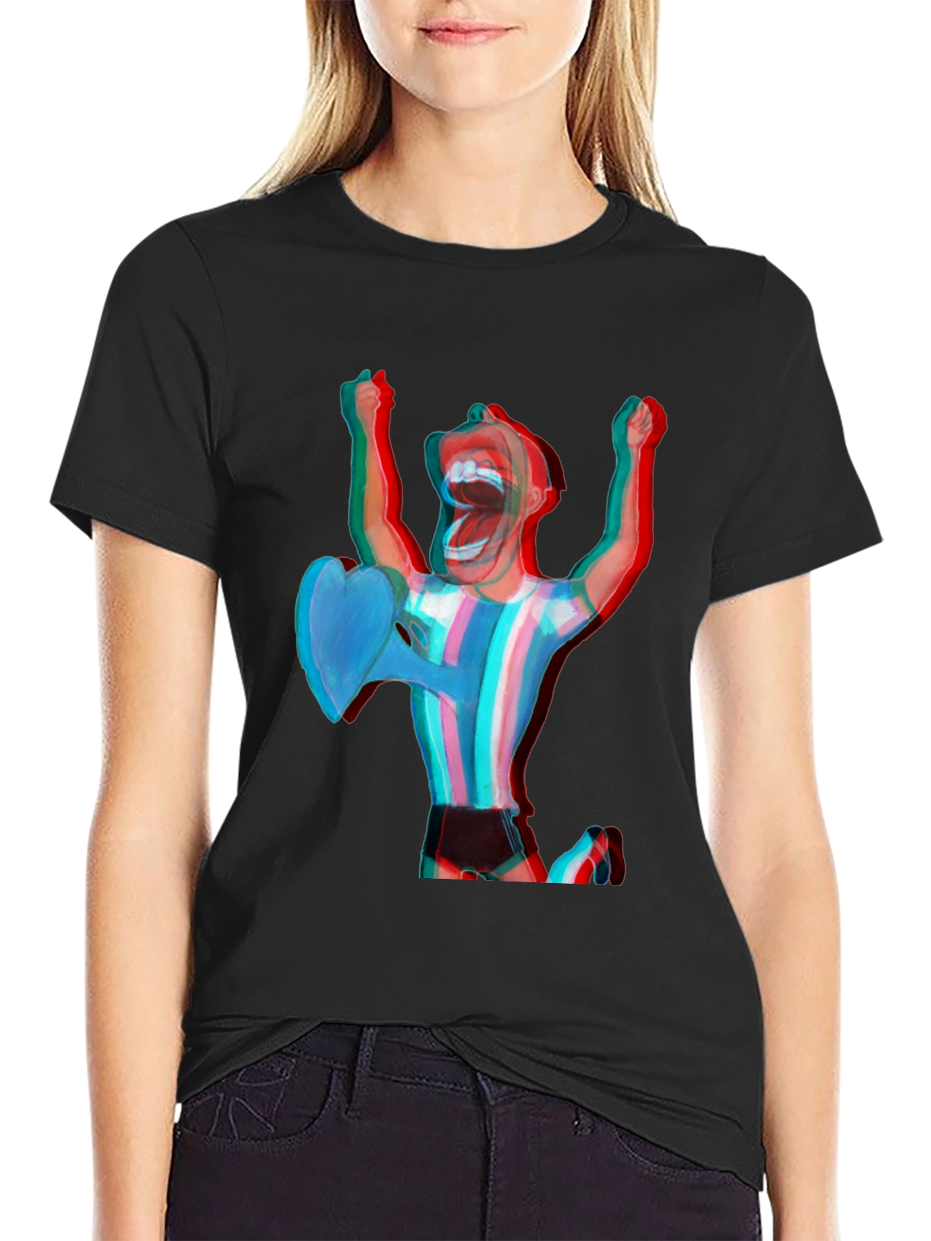 Black Stereoscopic Man T-Shirt view 2