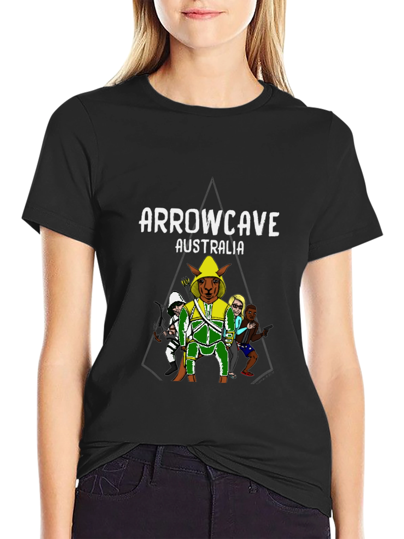 Black Arrowcave Australia T-Shirt Black view 2