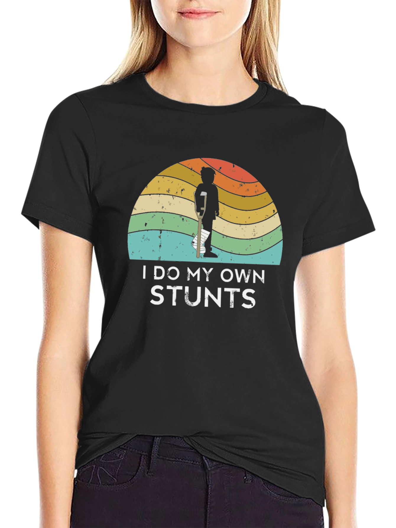 Black I Do My Own Stunts Graphic Tee view 2
