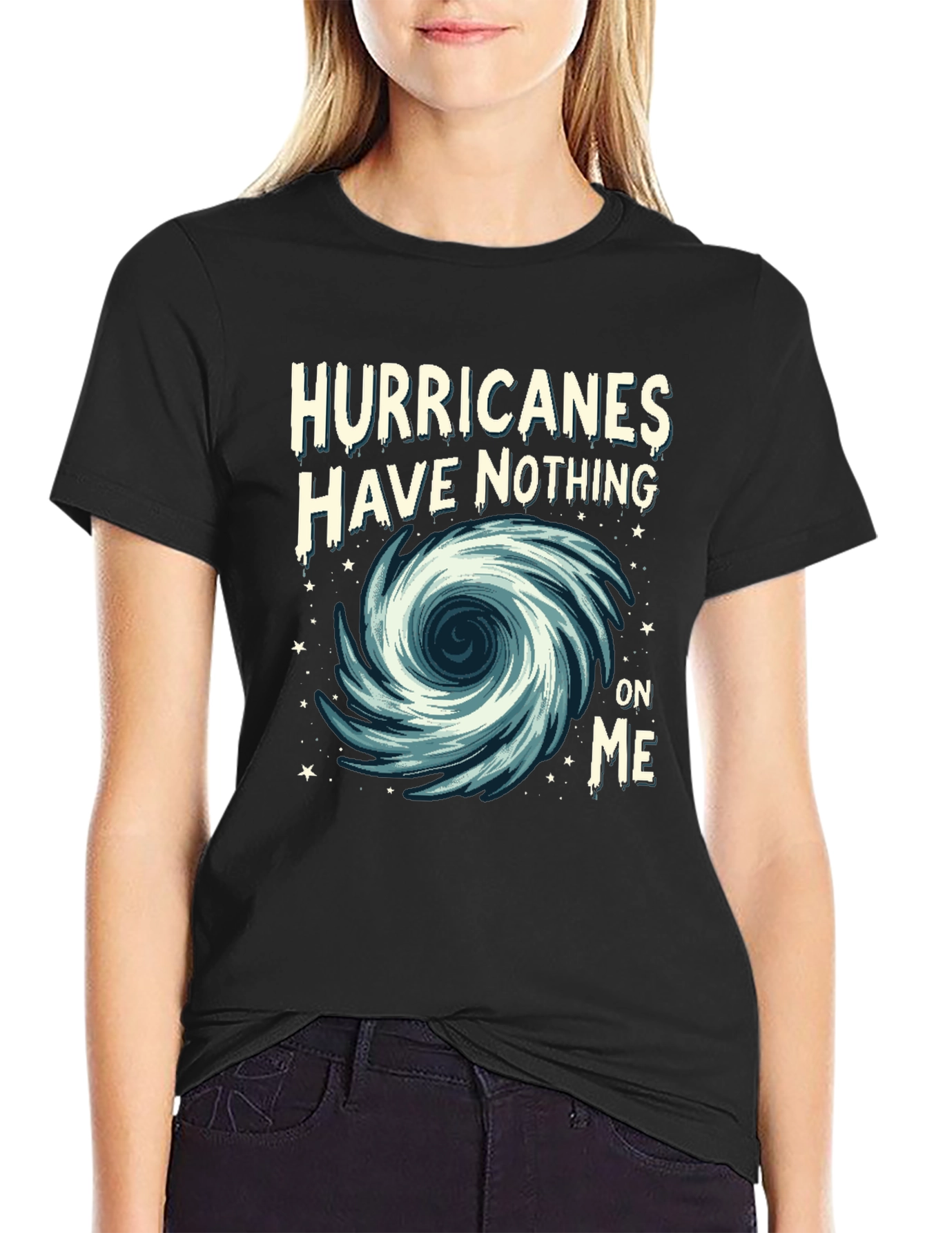Black Hurricanes Have Nothing On Me Graphic Tee view 2