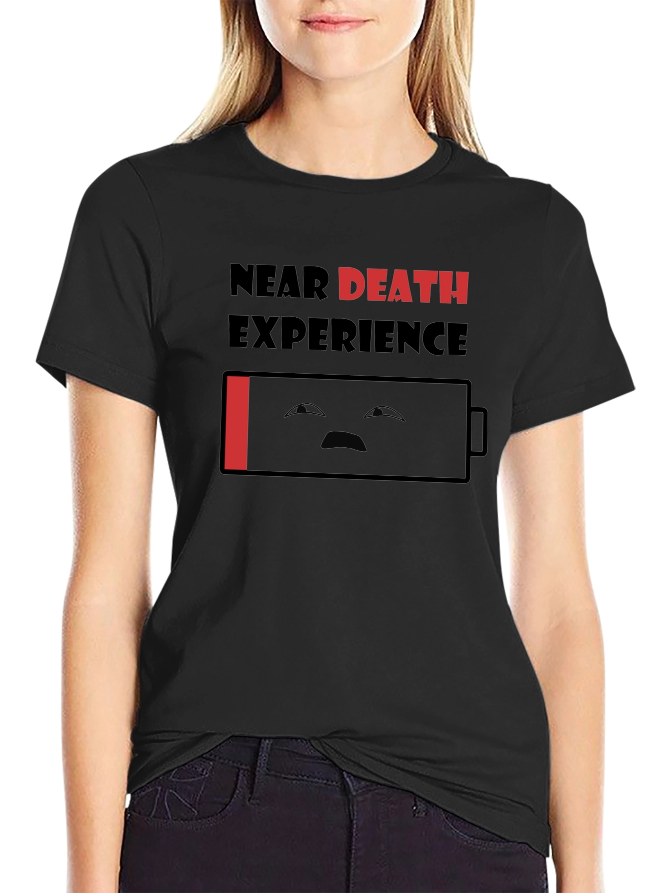 Black Near Death Experience Funny Graphic T-Shirt view 2