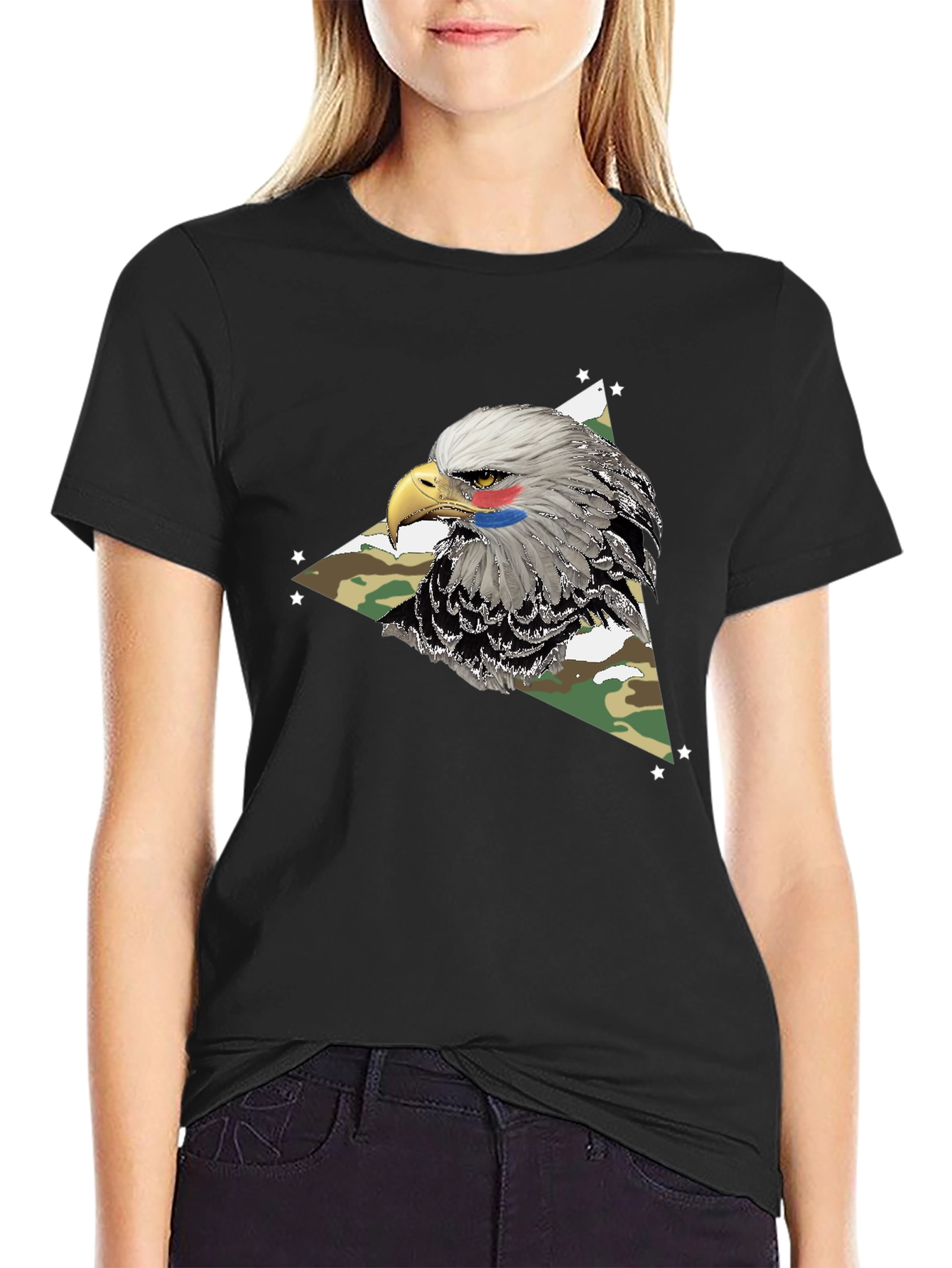 Black Eagle Camo Graphic Tee - Patriotic Style view 2
