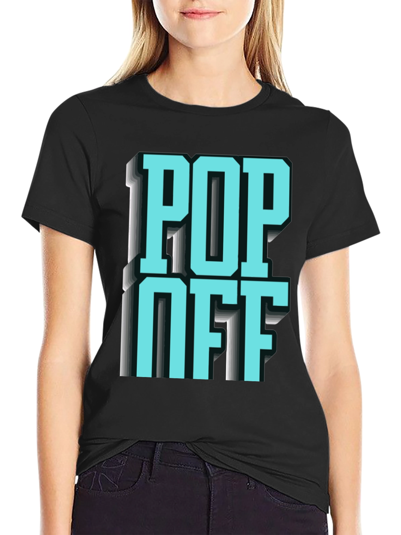 Black Pop Off Graphic T-Shirt - Statement Tee view 2