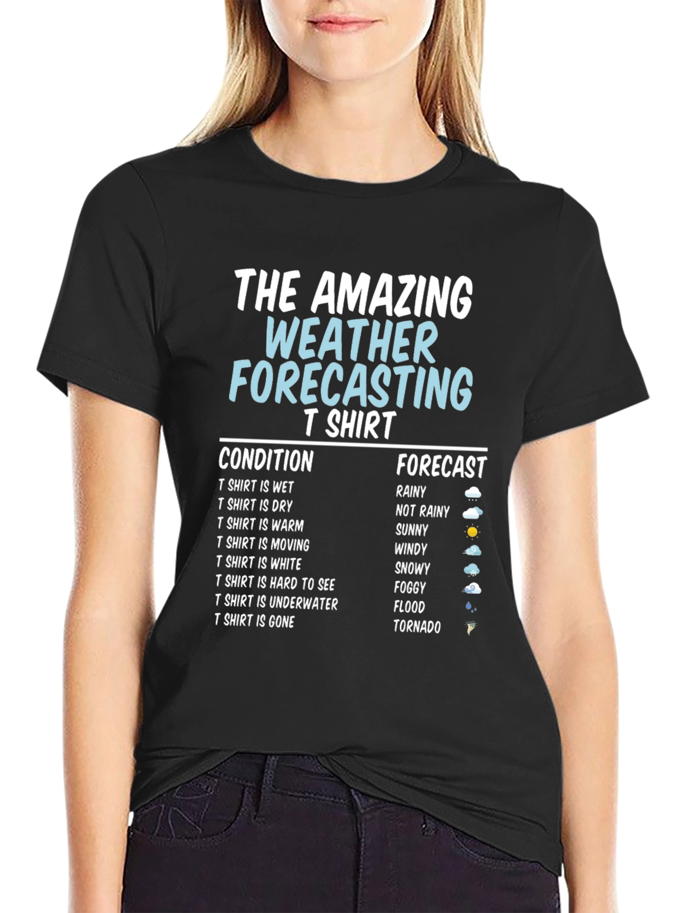 Black Amazing Weather Forecasting T-Shirt - Funny Gift view 2