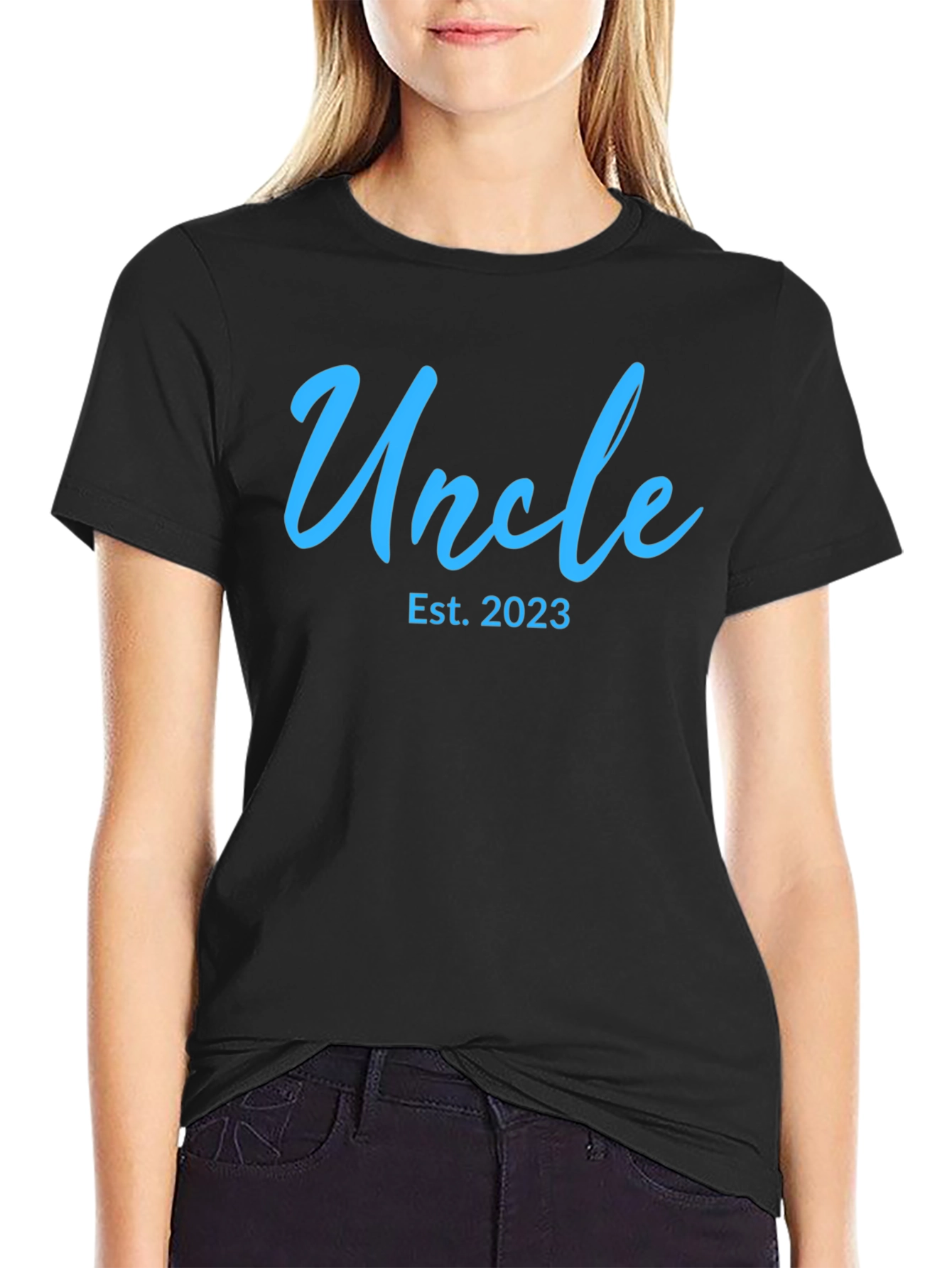 Black Uncle Est. 2023 T-Shirt - New Uncle Gift view 2