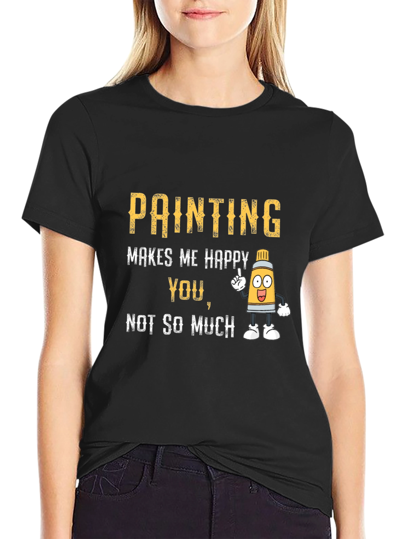 Black Painting Makes Me Happy T-Shirt view 2