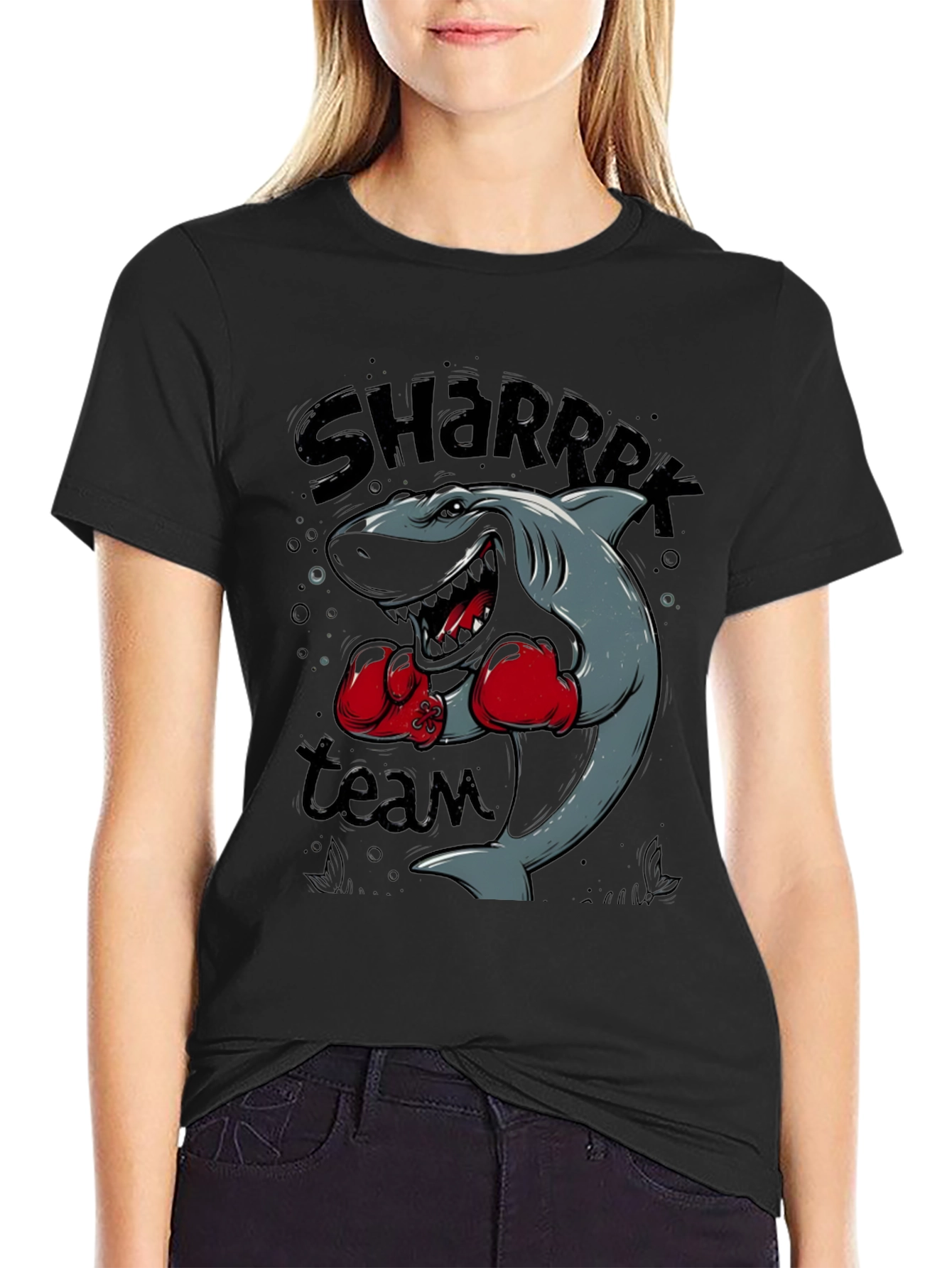 Black Shark Boxing Team Graphic Black T-Shirt view 2