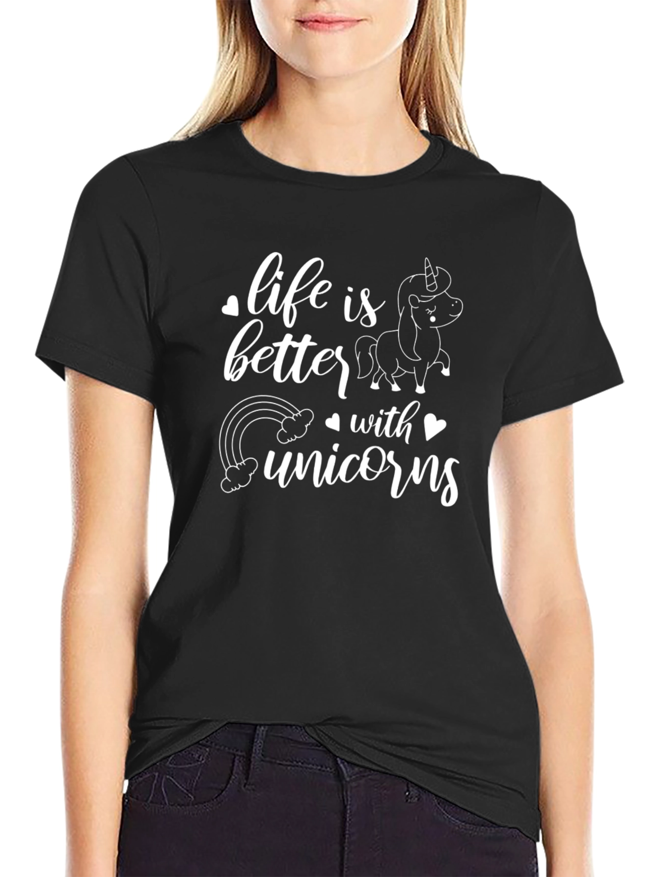 Black Life is Better with Unicorns T-Shirt view 2