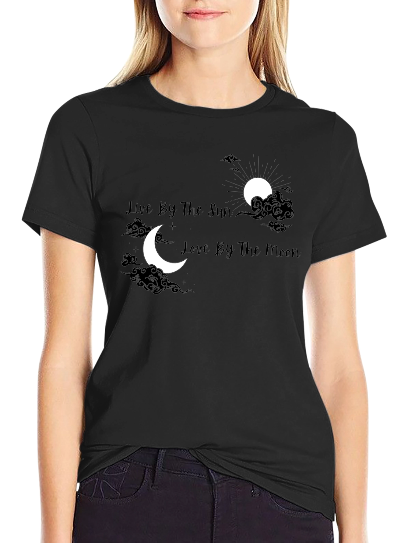 Black Live by the Sun, Love by the Moon Graphic Tee view 2