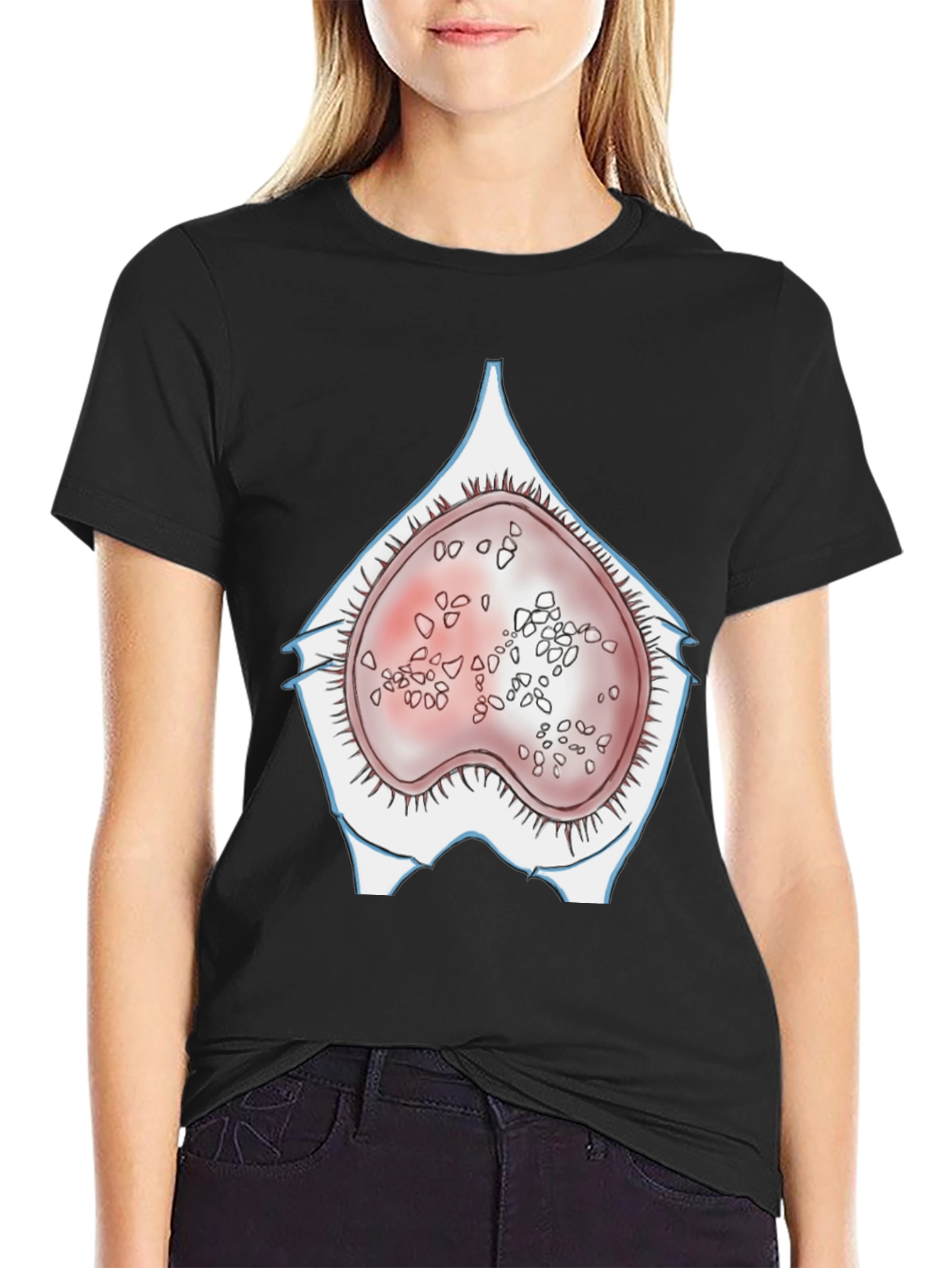 Black Anatomical Humor T-Shirt - "Germ Cell" view 2