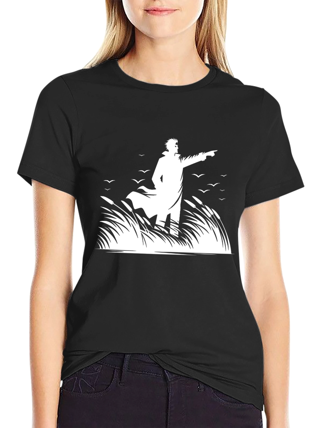 Black Graphic Novel Style T-Shirt view 2