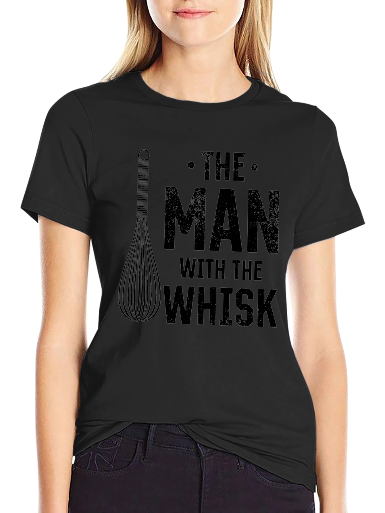 Black The Man With The Whisk Black T-Shirt view 2