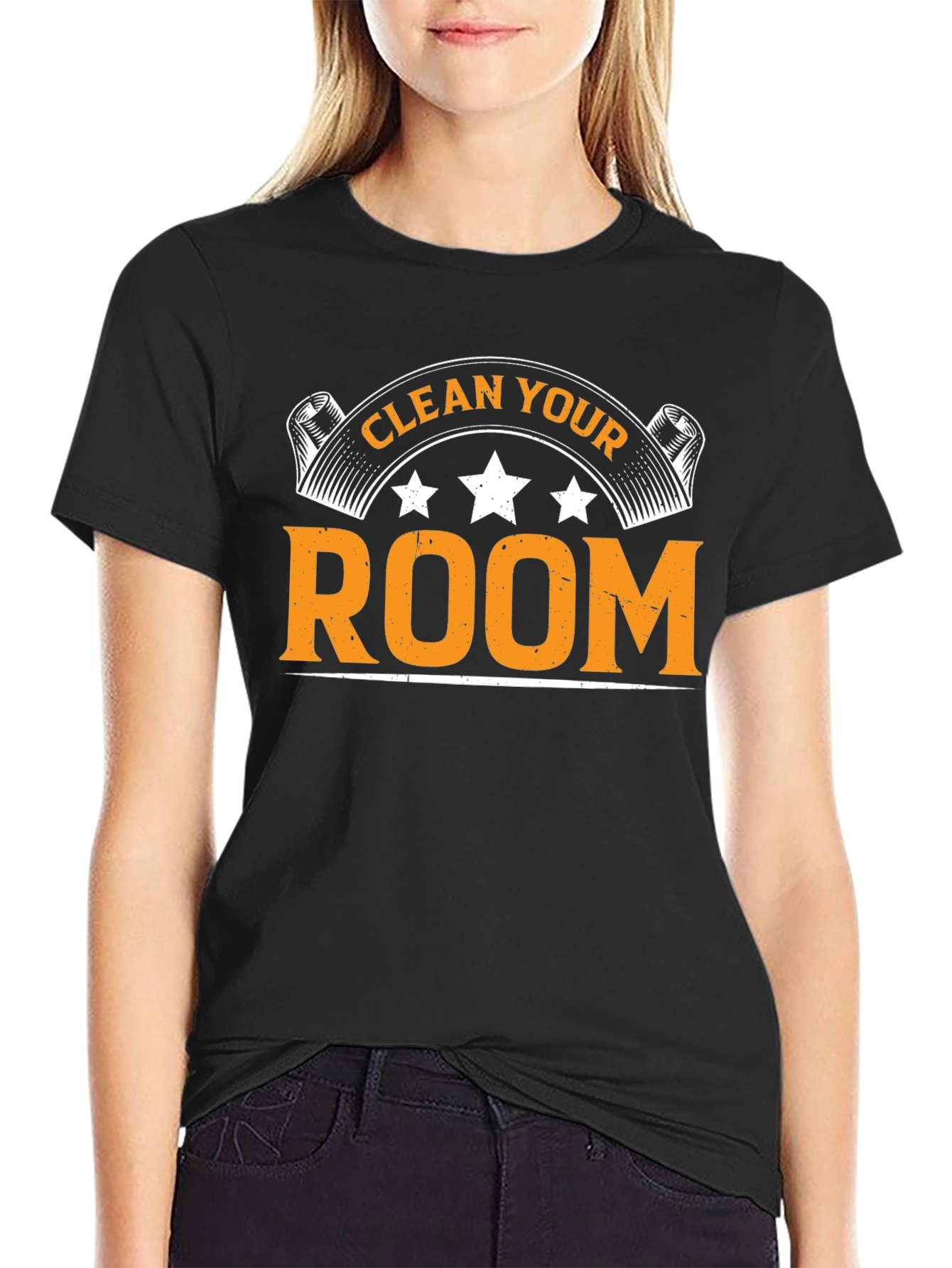 Black Clean Your Room Graphic Tee view 2
