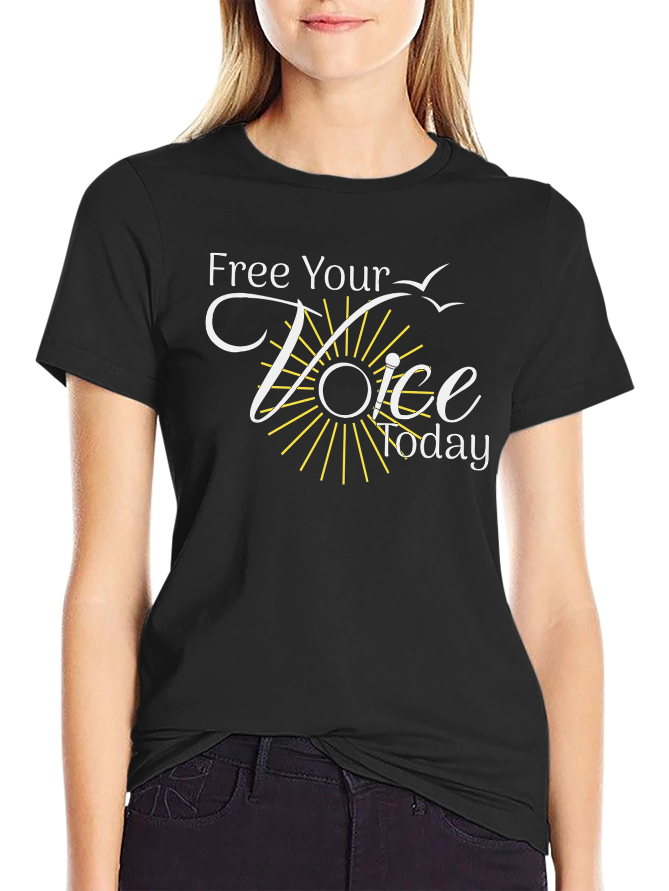 Black Free Your Voice Graphic Tee view 2
