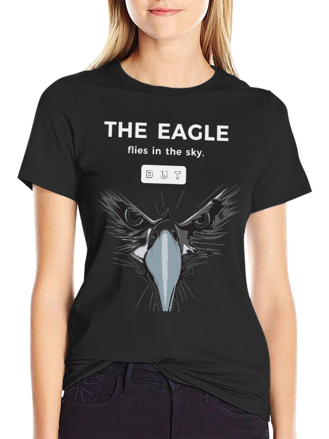 Black The Eagle Flies T-Shirt view 2