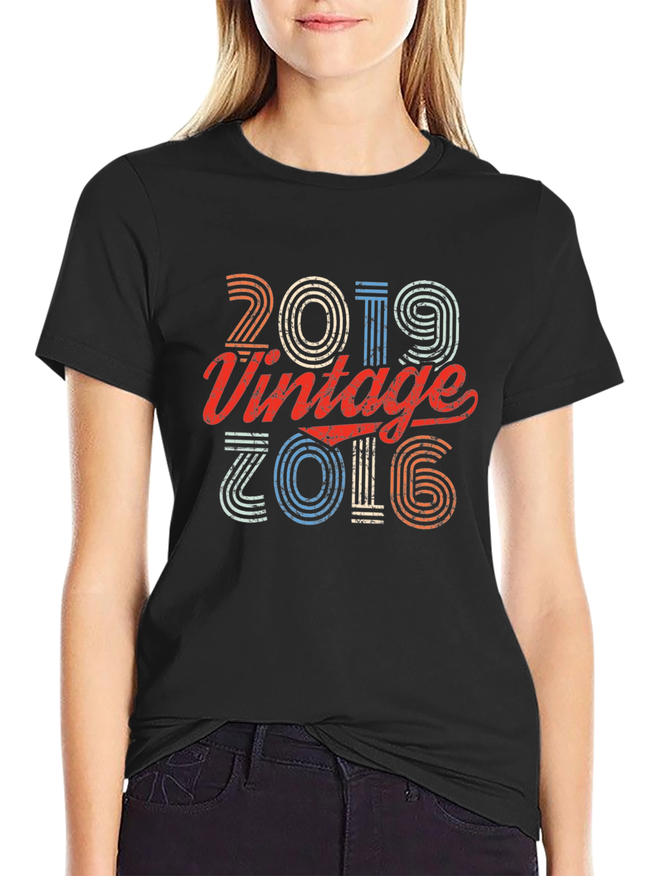 Black Vintage 2019 T-Shirt - Retro Birthday Gift view 2