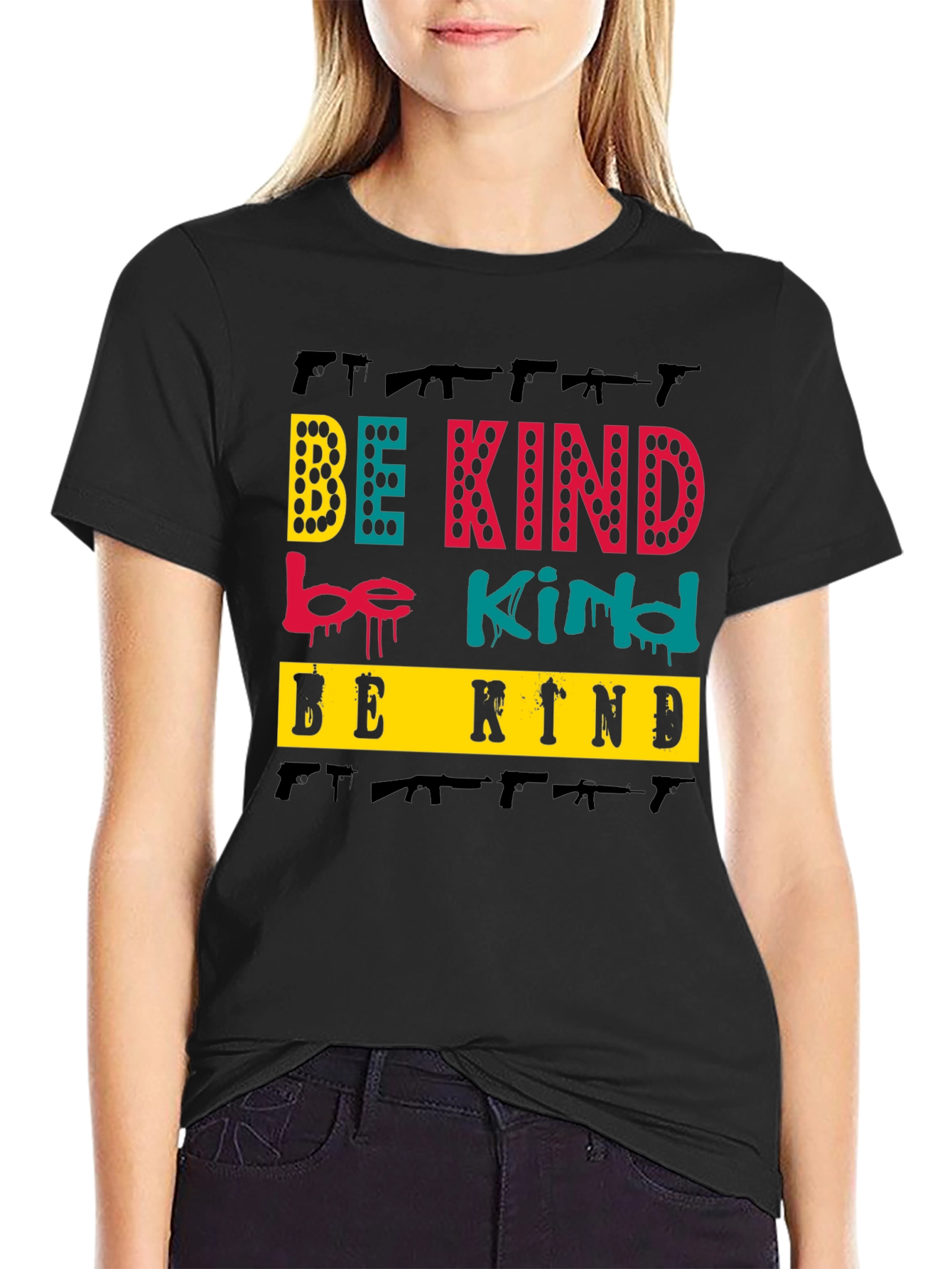 Black Be Kind T-Shirt Graphic Tee view 2