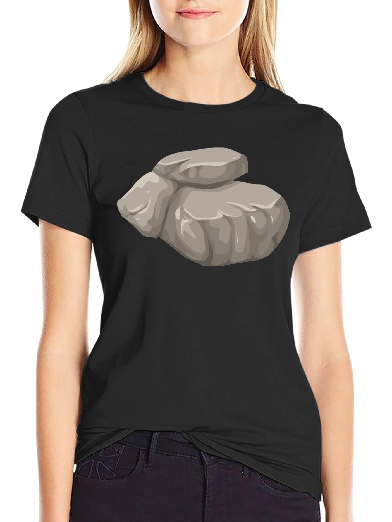 Black Funny Rock Pile Graphic T-Shirt - Black view 2