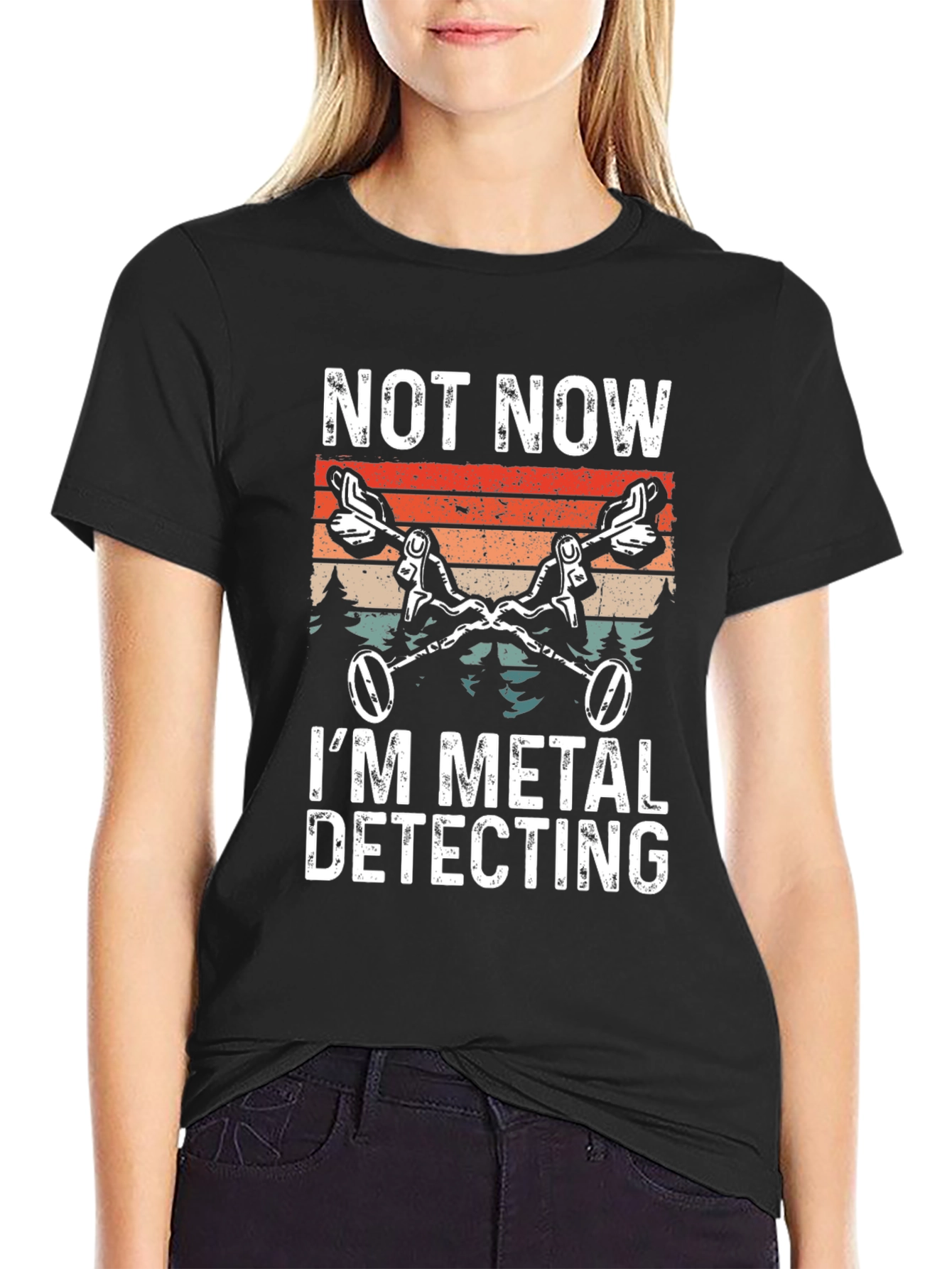 Black Metal Detecting Graphic Tee view 2