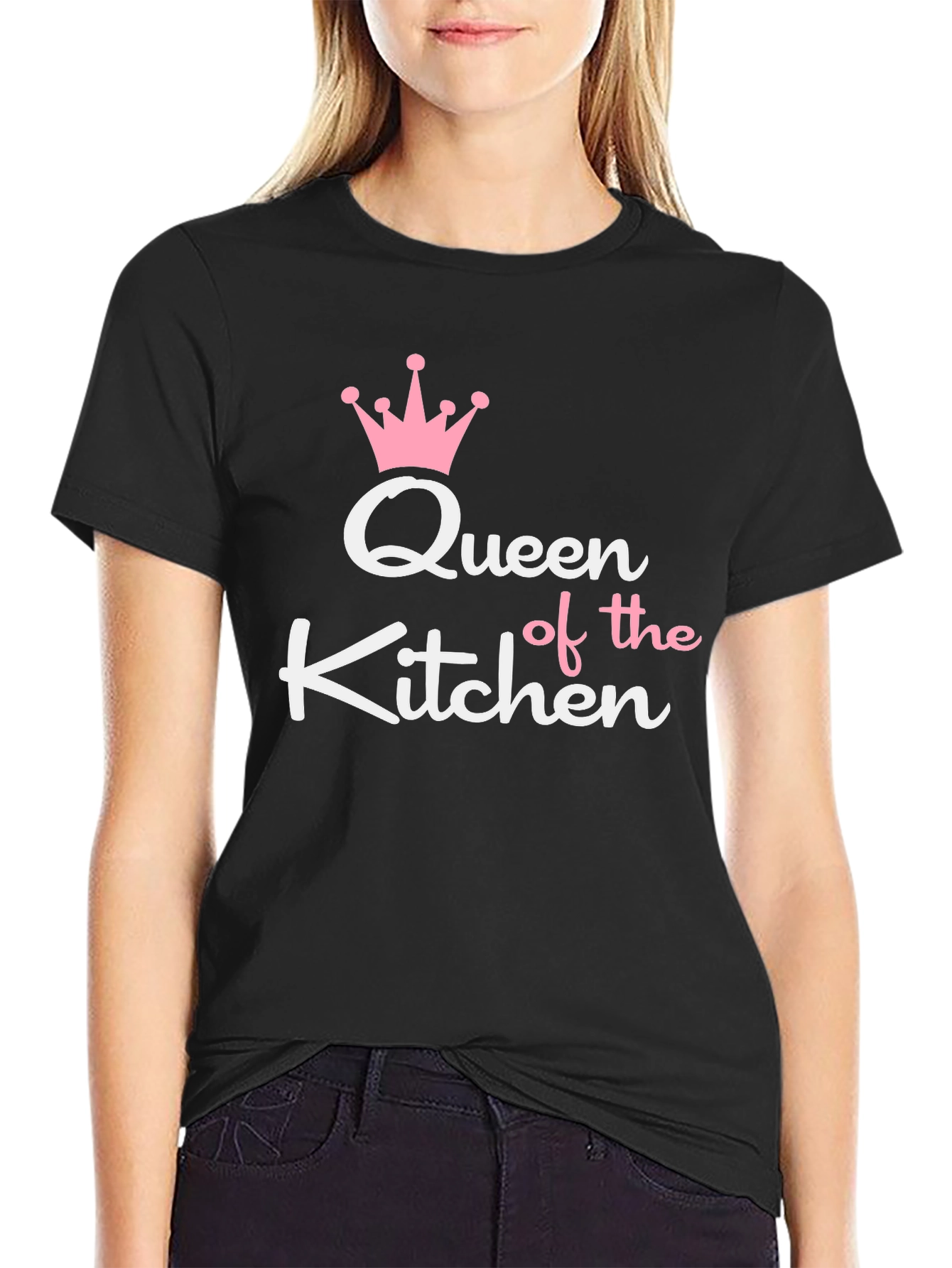 Black Queen of the Kitchen Graphic Tee - Black view 2