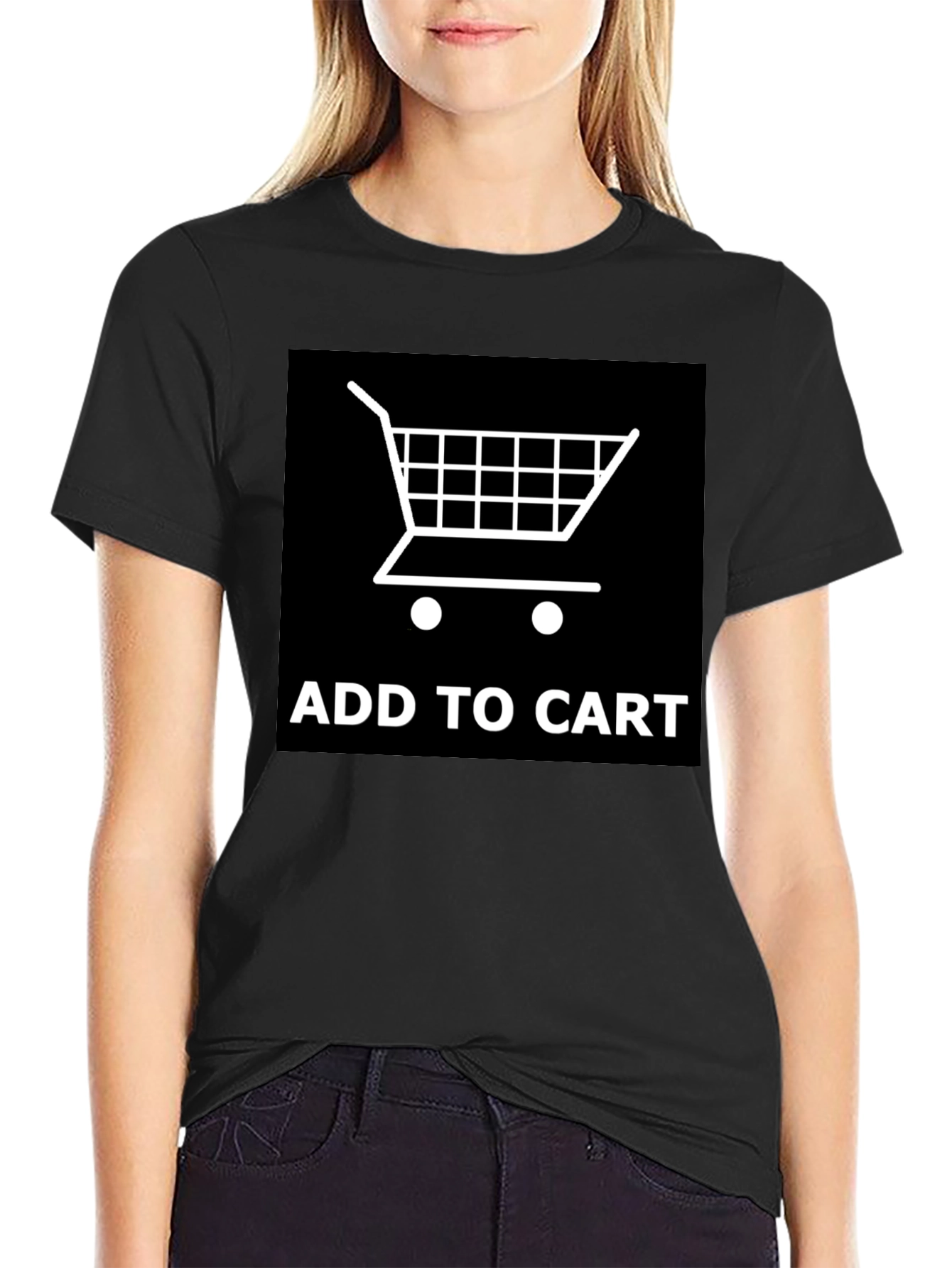 Add to Cart Graphic Tee - Shopping Cart Design - 2
